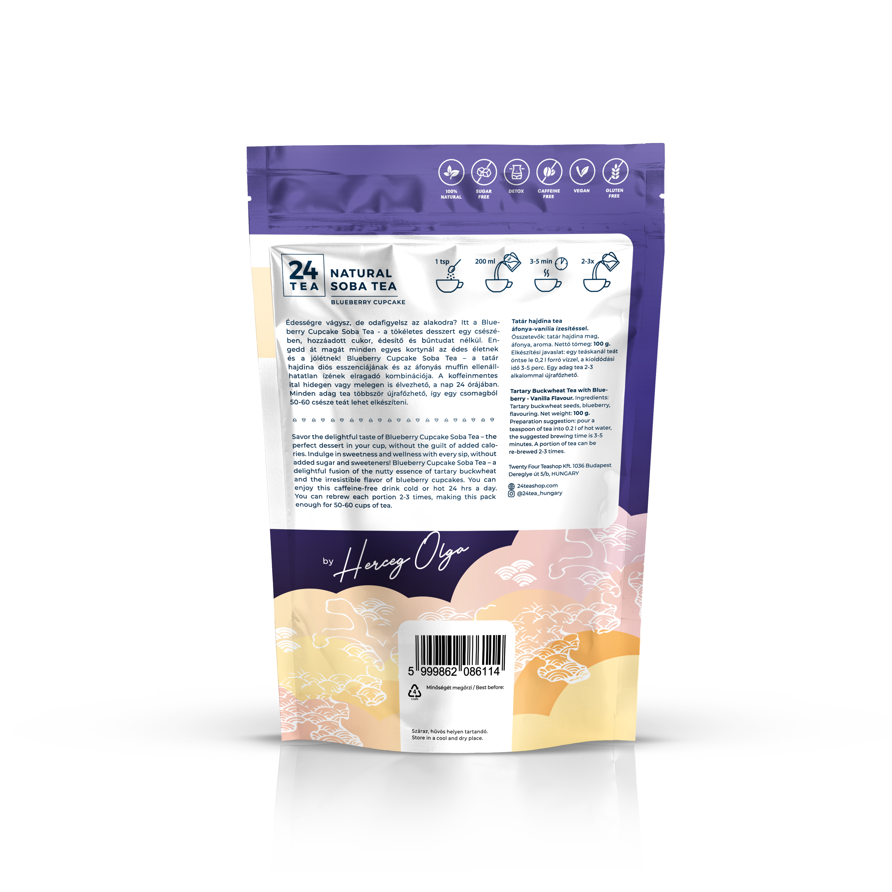24tea blueberry cupcake soba tea áfonyás hajdina tea 100 g