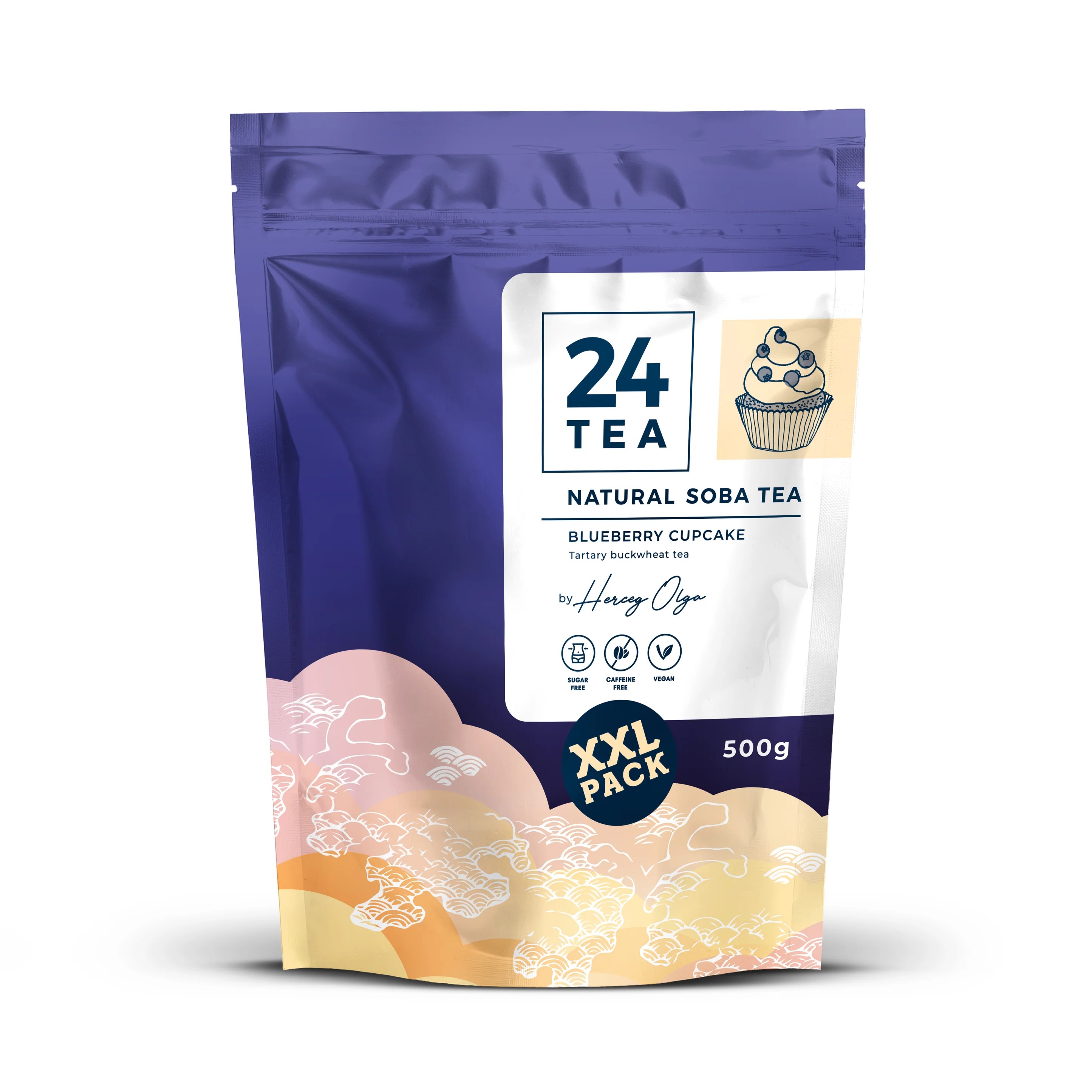 24tea blueberry cupcake soba tea áfonyás hajdina tea xxl 500 g