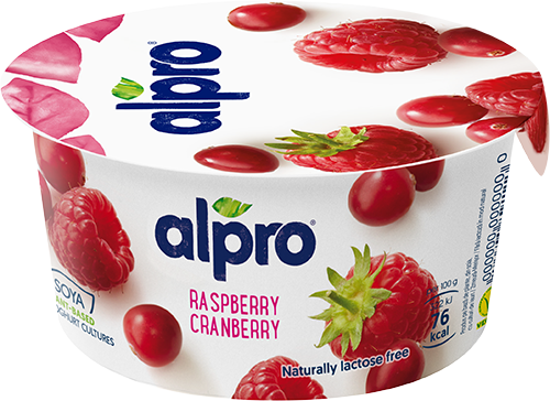 Alpro szójagurt málnás-vörösáfonyás 150 g