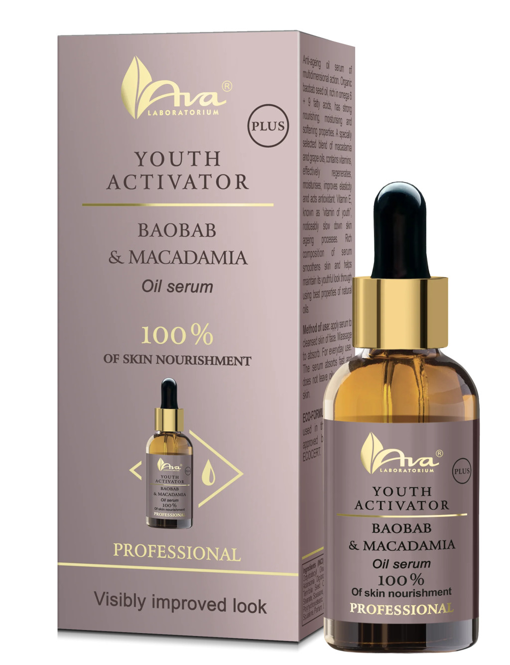 Ava fiatalság aktivátor plus ampulla baobab és makadámia kivonattal intenzív bőröregedést-késleltető hatással 30 ml