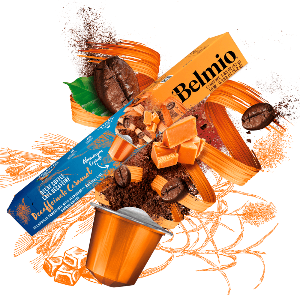 Belmio kávékapszula koffeinmentes caramel nespresso kompatibilis 10 db