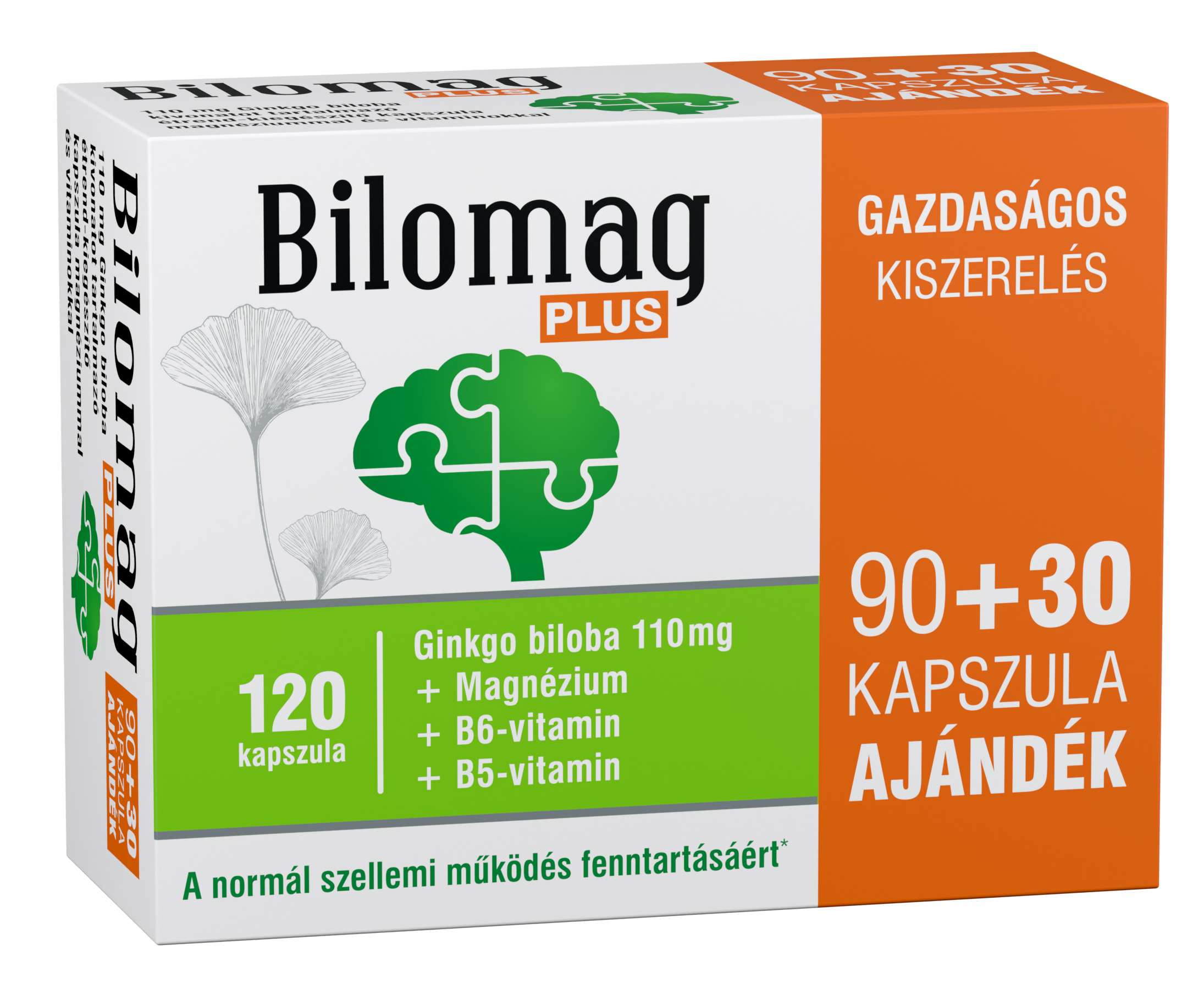 Bilomag plus 110mg gingko biloba kivonatot tartalmazó étrend-kiegészítő kapszula 90+30db 120 db