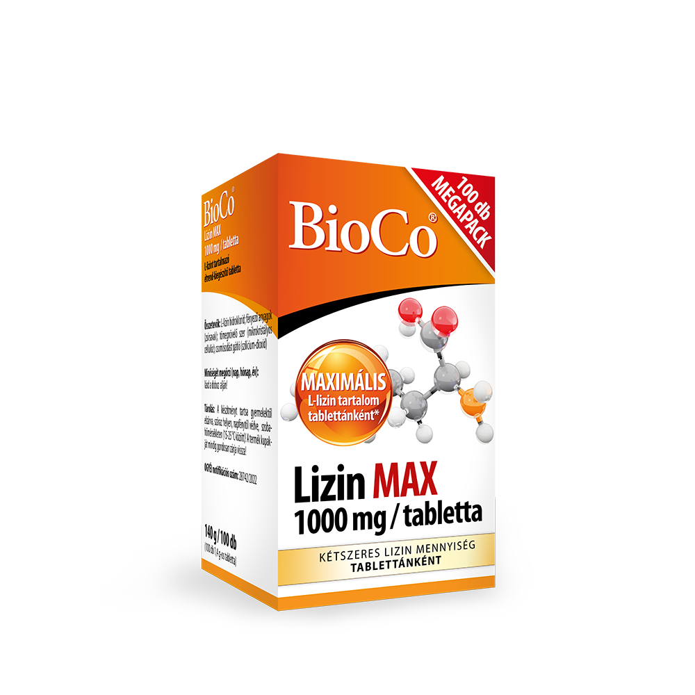 Bioco lizin max 1000mg megapack tabletta 100 db