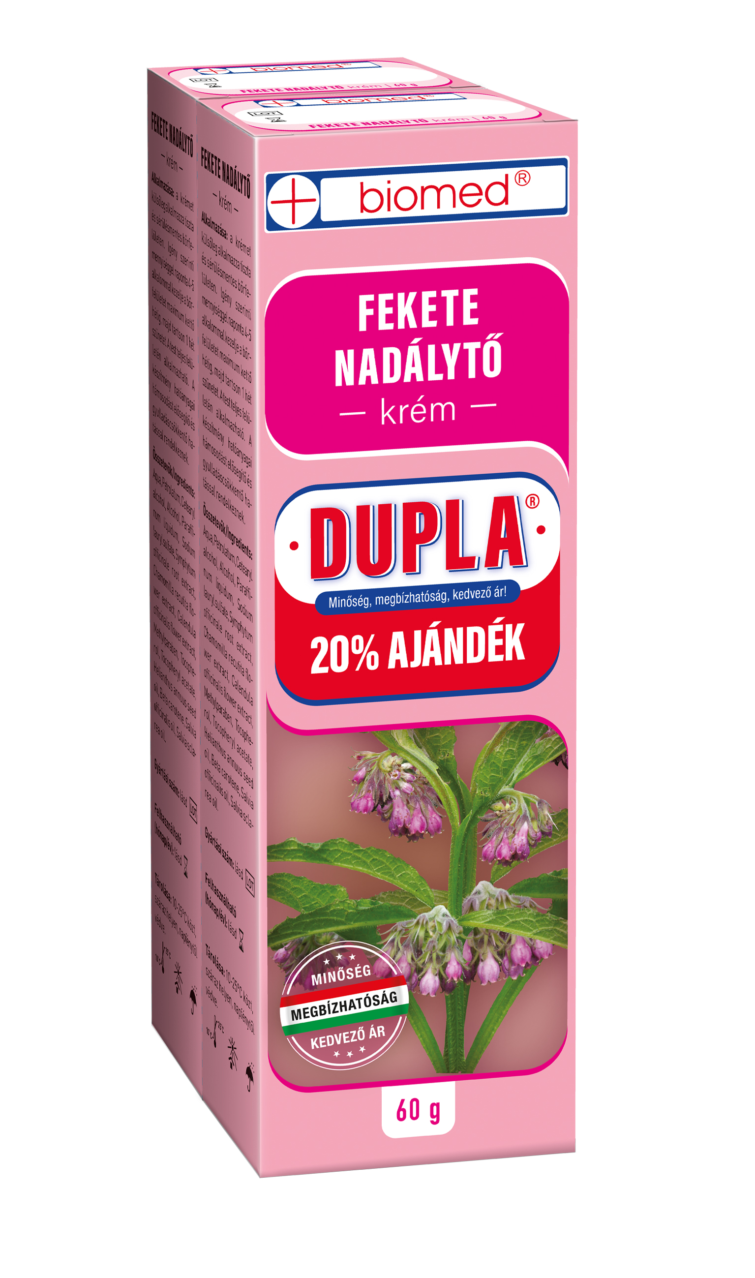 Biomed fekete nadálytő krém dupla 2x60g 120 g