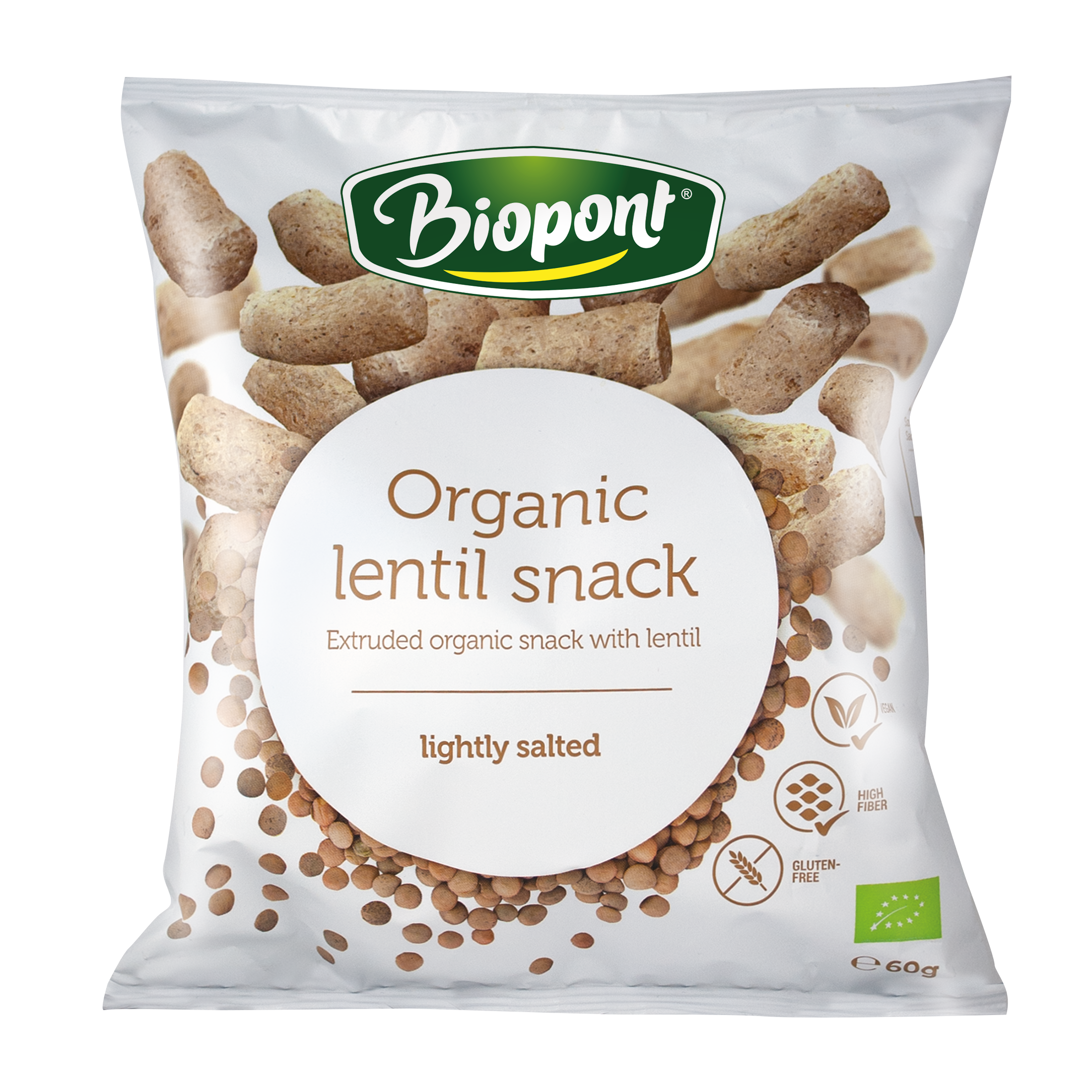 BIOPONT chrumky zo šošovice jemne solené bezlepkové BIO 60 g