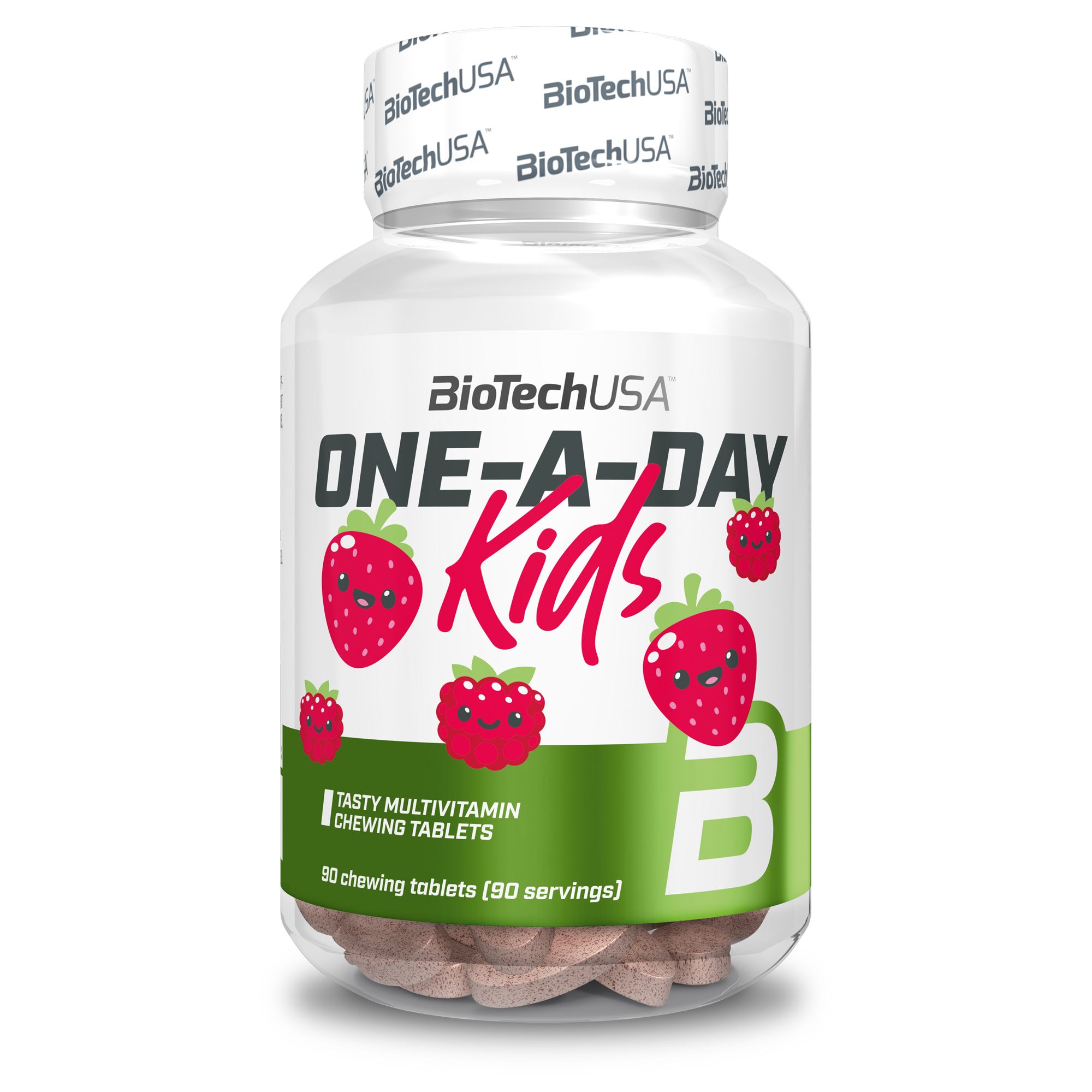 Biotech one a day kids eper-málna rágótabletta 90 db