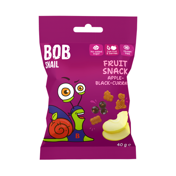 Bob Snail gyümölcs snack alma-feketeribizli 40 g