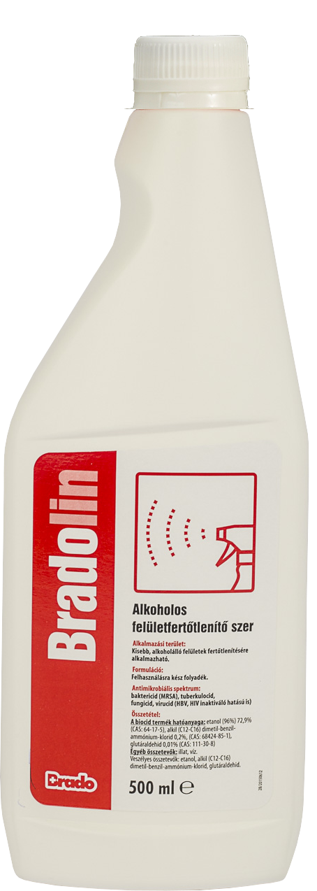 Bradolin alkoholos felületfertőtlenítő utántöltő 500 ml