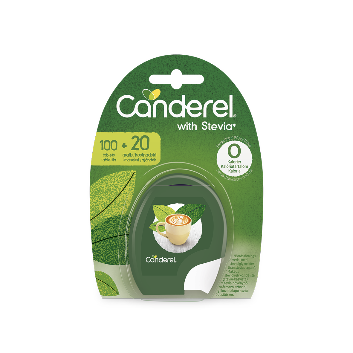 Canderel stevia alapú édesítőszer tabletta 100+20db-os 120 db