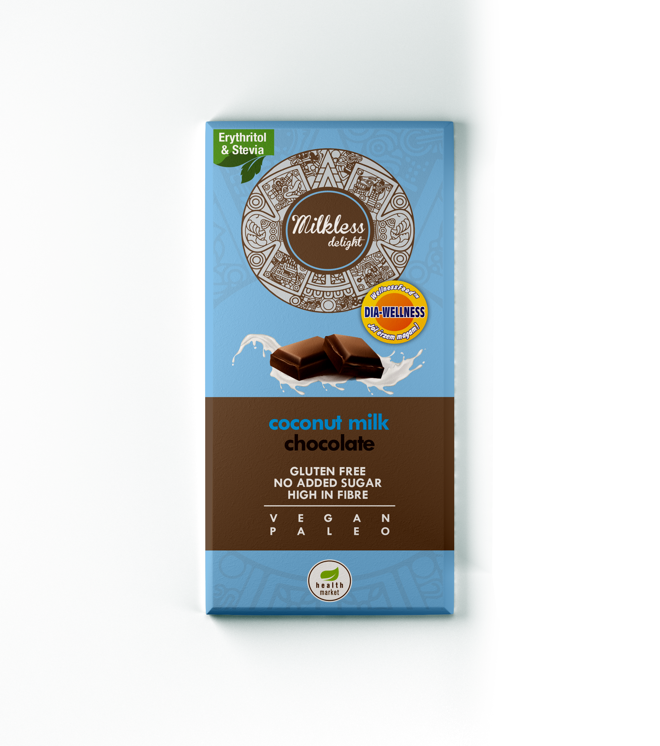 Dia-Wellness - Health Market Milkless Delight Kókusztejes csokoládé 80g