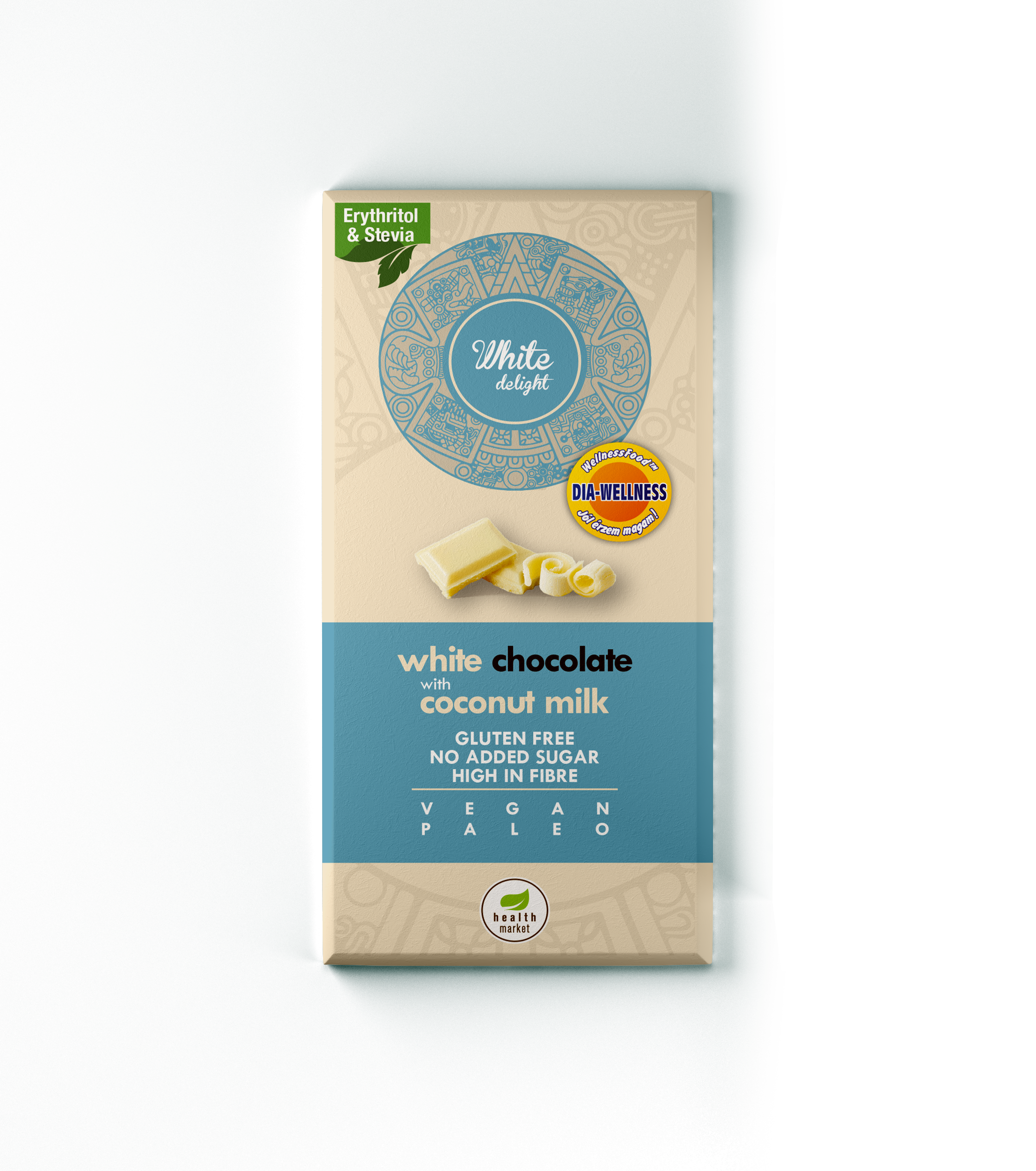 Dia-Wellness - Health Market White Delight Kókusztejes fehércsokoládé 80g