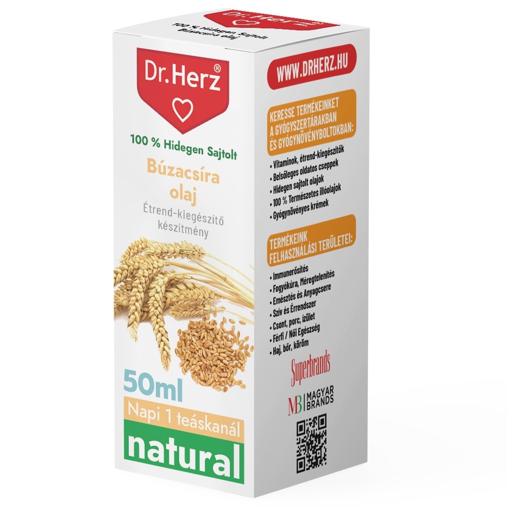 Dr.herz búzacsíra olaj 100% hidegen sajtolt 50 ml