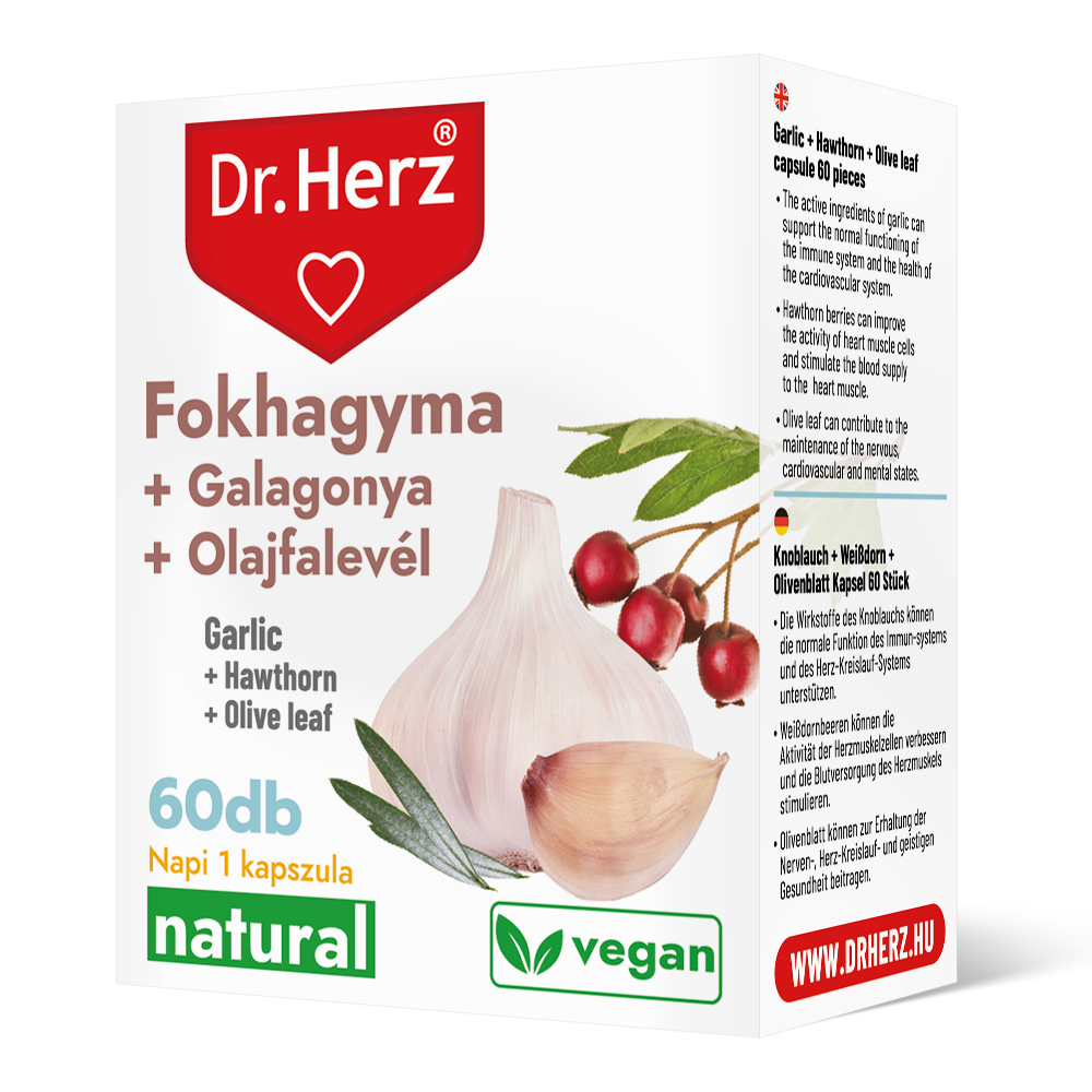 Dr.herz fokhagyma+galagonya+olajfalevél kapszula 60 db