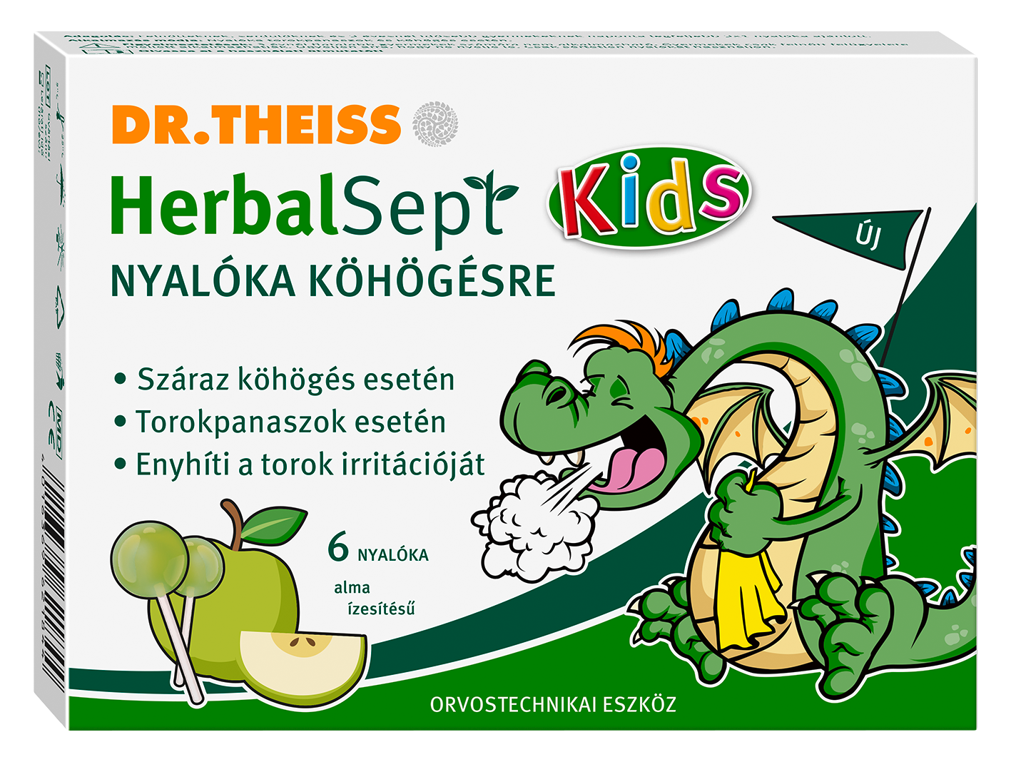 Dr.theiss herbalsept nyalóka köhögésre alma ízesítésű 6 db