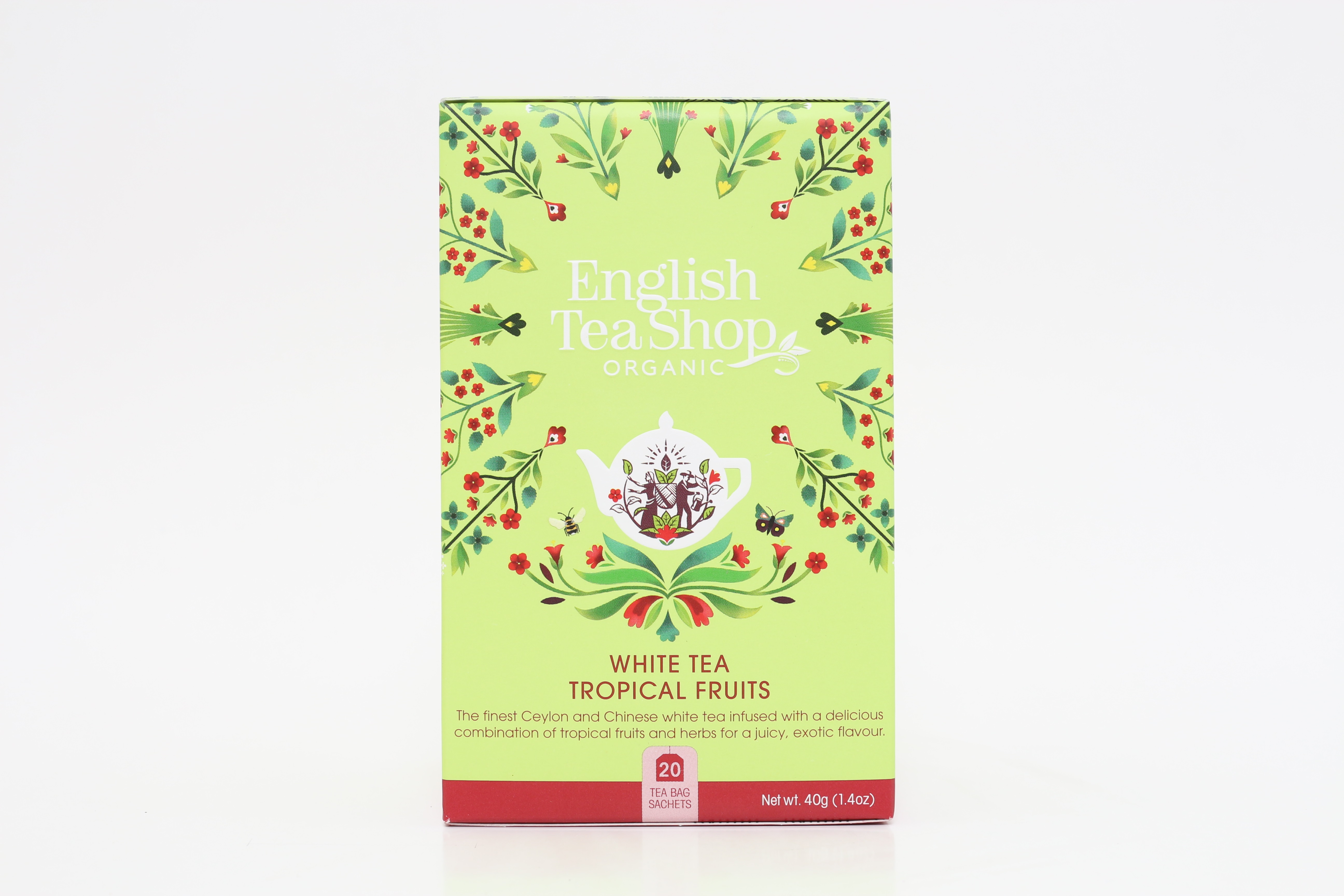 English Tea Shop 20 bio trópusi gyümölcsös fehér tea 40 g