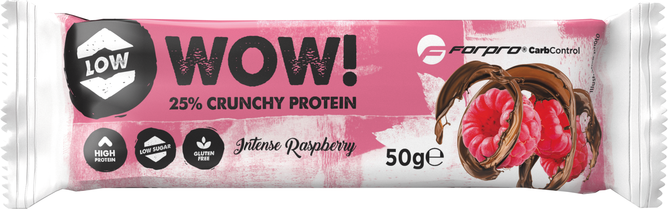 Forpro wow 25% crunchy protein szelet intense raspberry 50 g