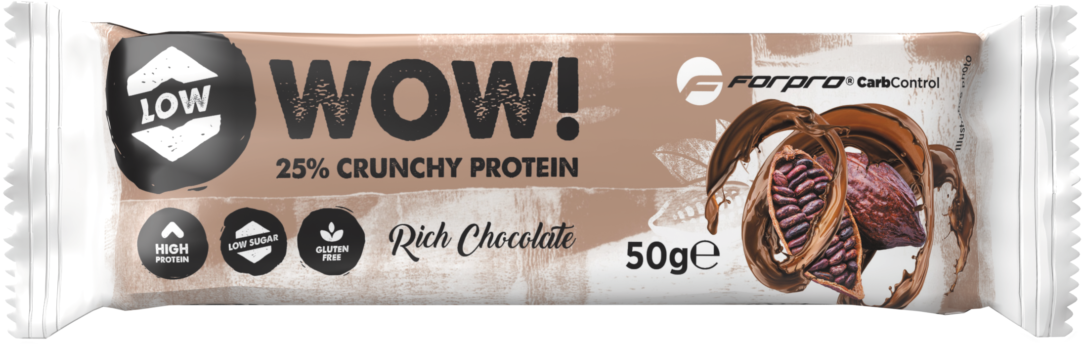 Forpro wow 25% crunchy protein szelet rich chocolate 50 g