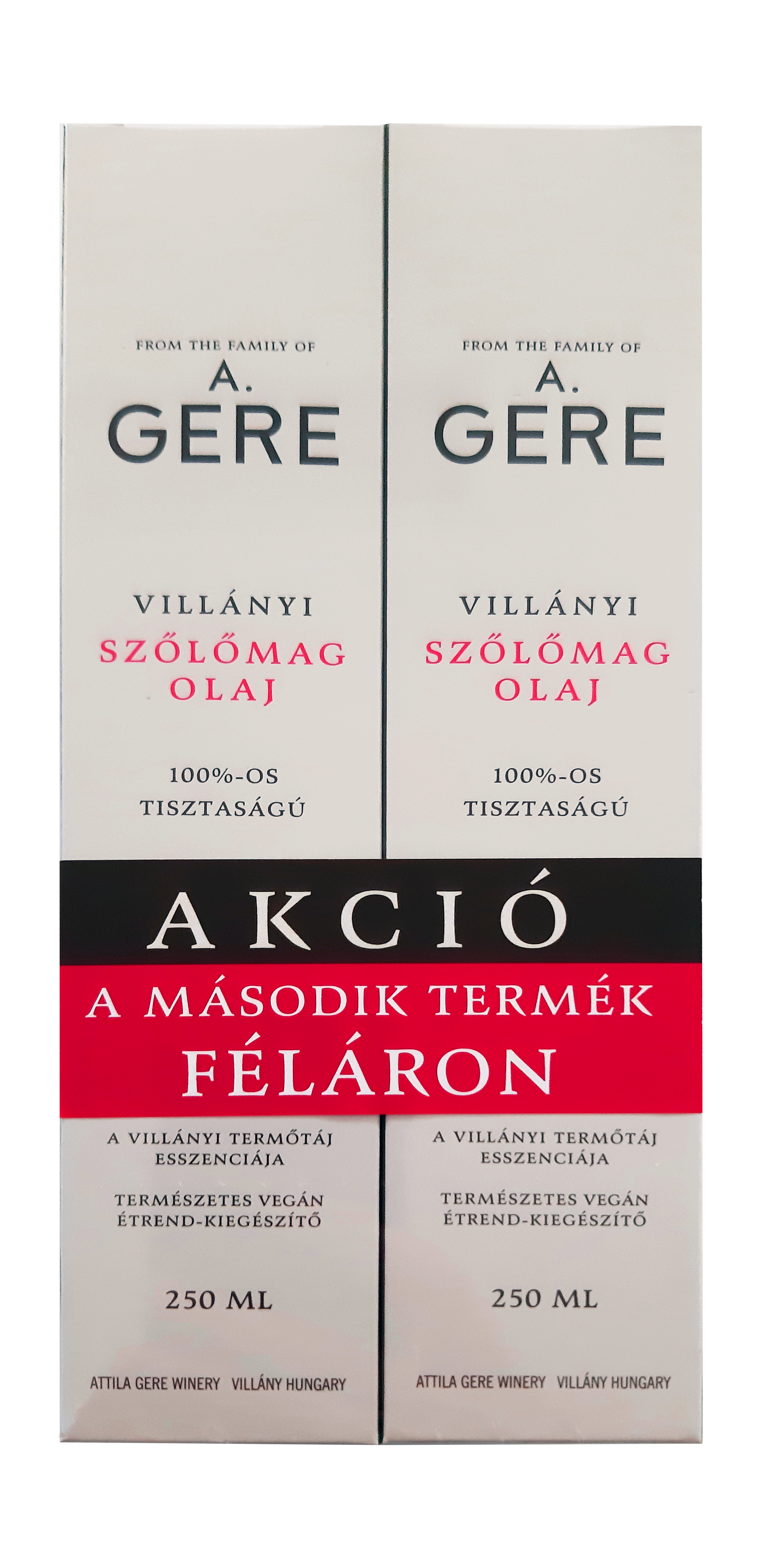 Gere villányi szőlőmag olaj duopack 2x250ml 500 ml