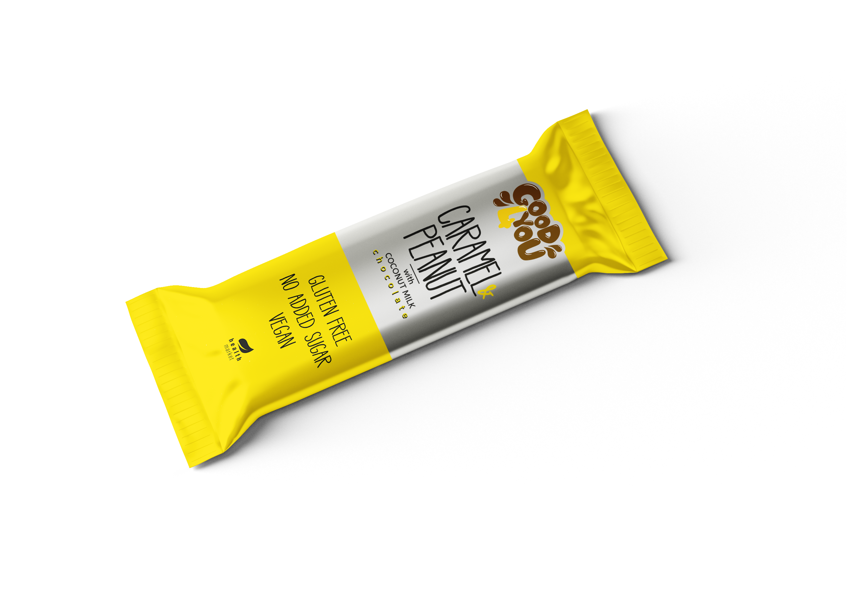 Health Market Good4You Karamellás Földimogyorós szelet kókusztejes csokoládéval  25 g