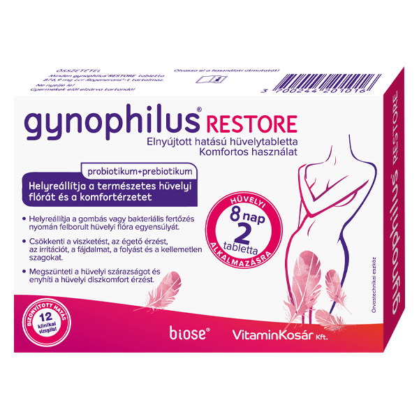 Gynophilus restore elnyújtott hatású hüvelytabletta 2 db