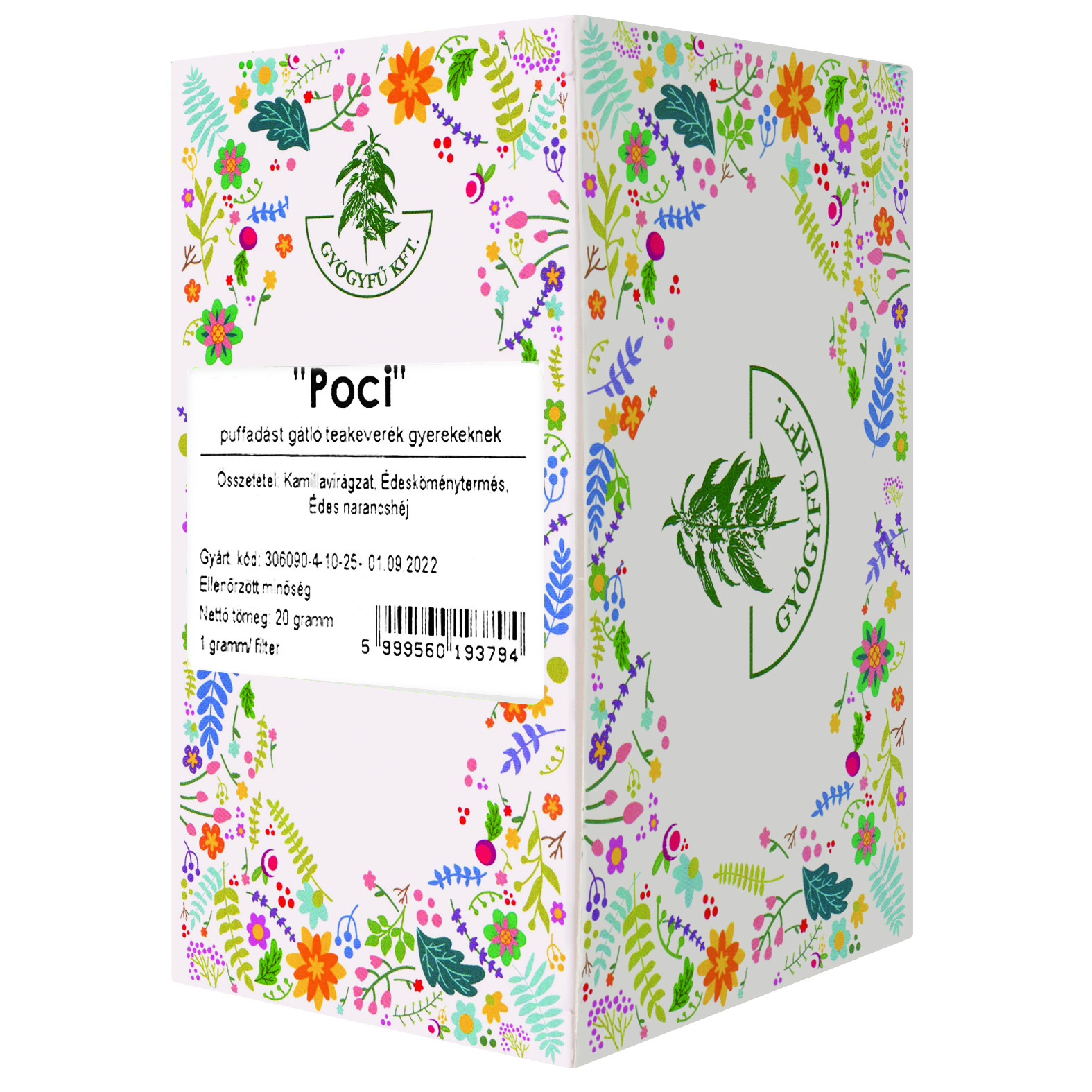 Gyógyfű poci puffadásgátló filteres teakeverék 0-8é korig 20x1g 20 g