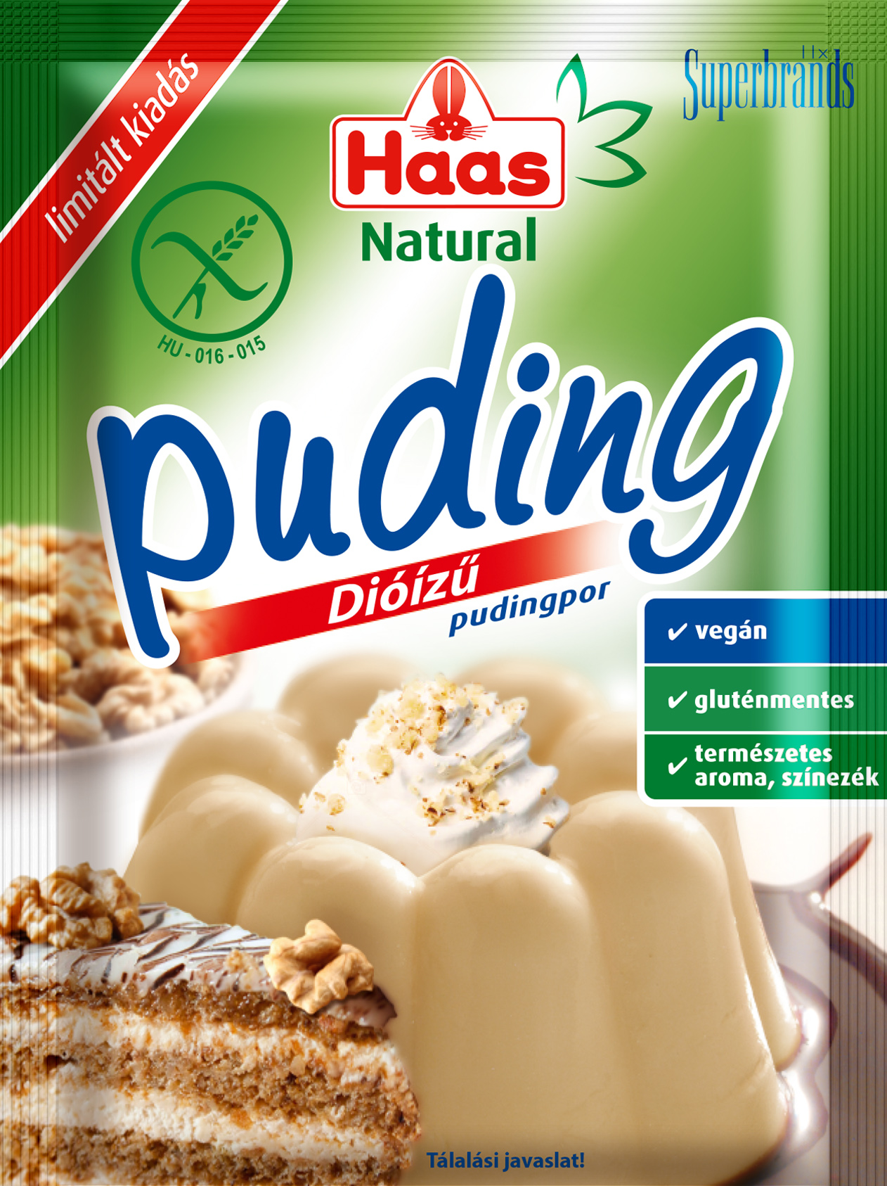 Haas natural pudingpor dió ízű 40 g