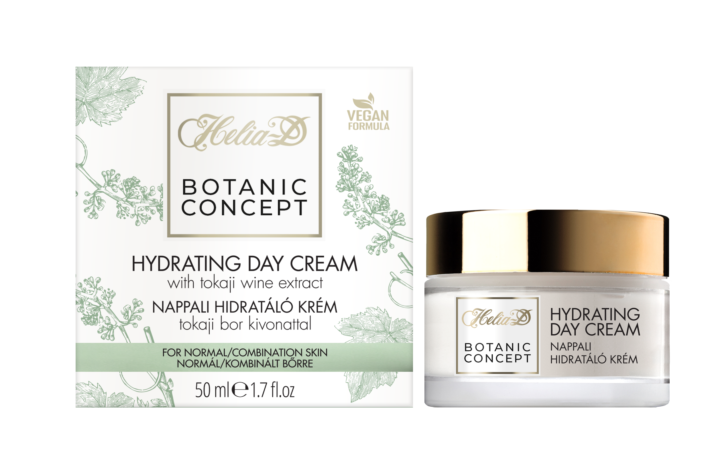 Helia-D botanic concept nappali hidratáló krém tokaji bor kivonattal normál, kombinált bőrre 50 ml