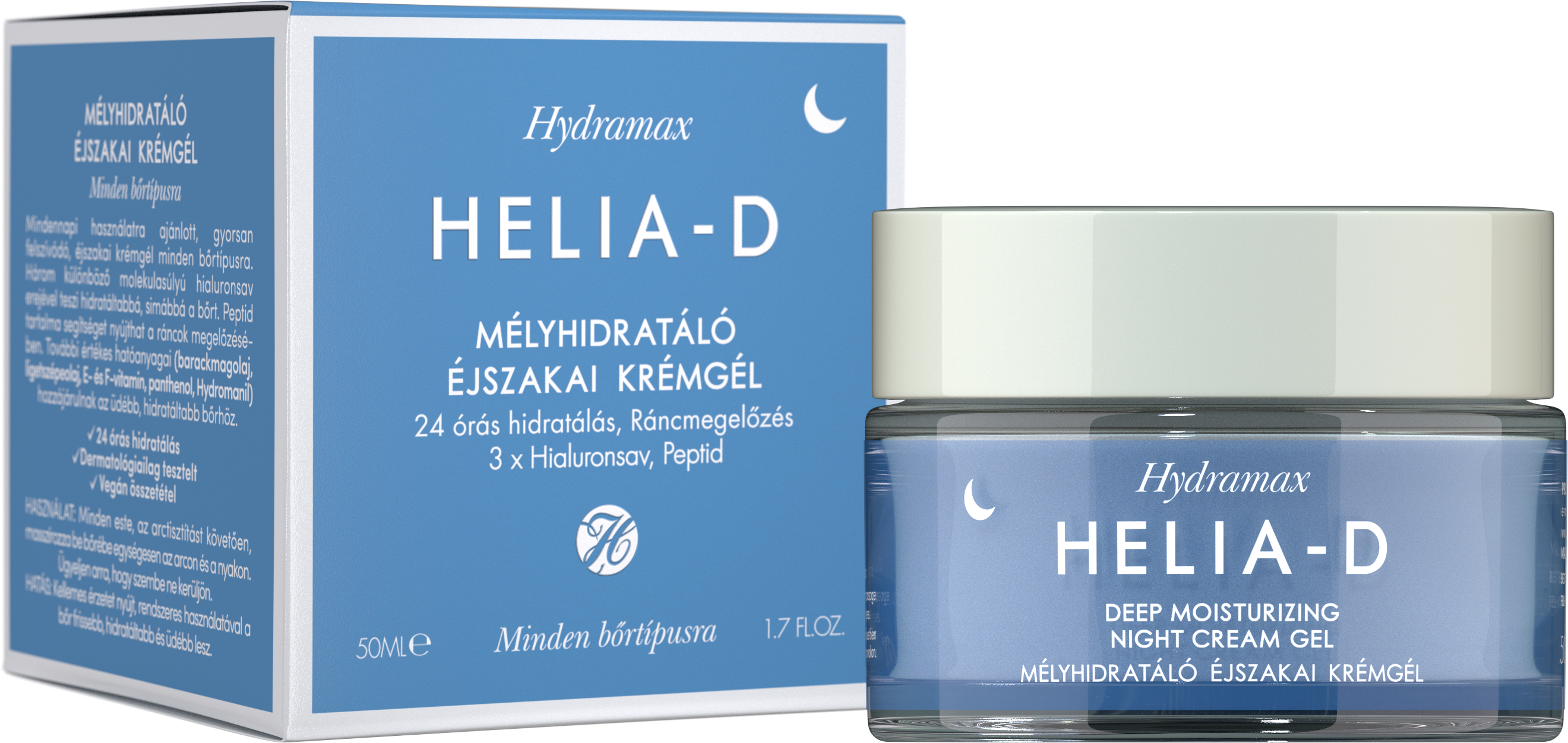 Helia-D hydramax mélyhidratáló krémgél éjszakai 50 ml