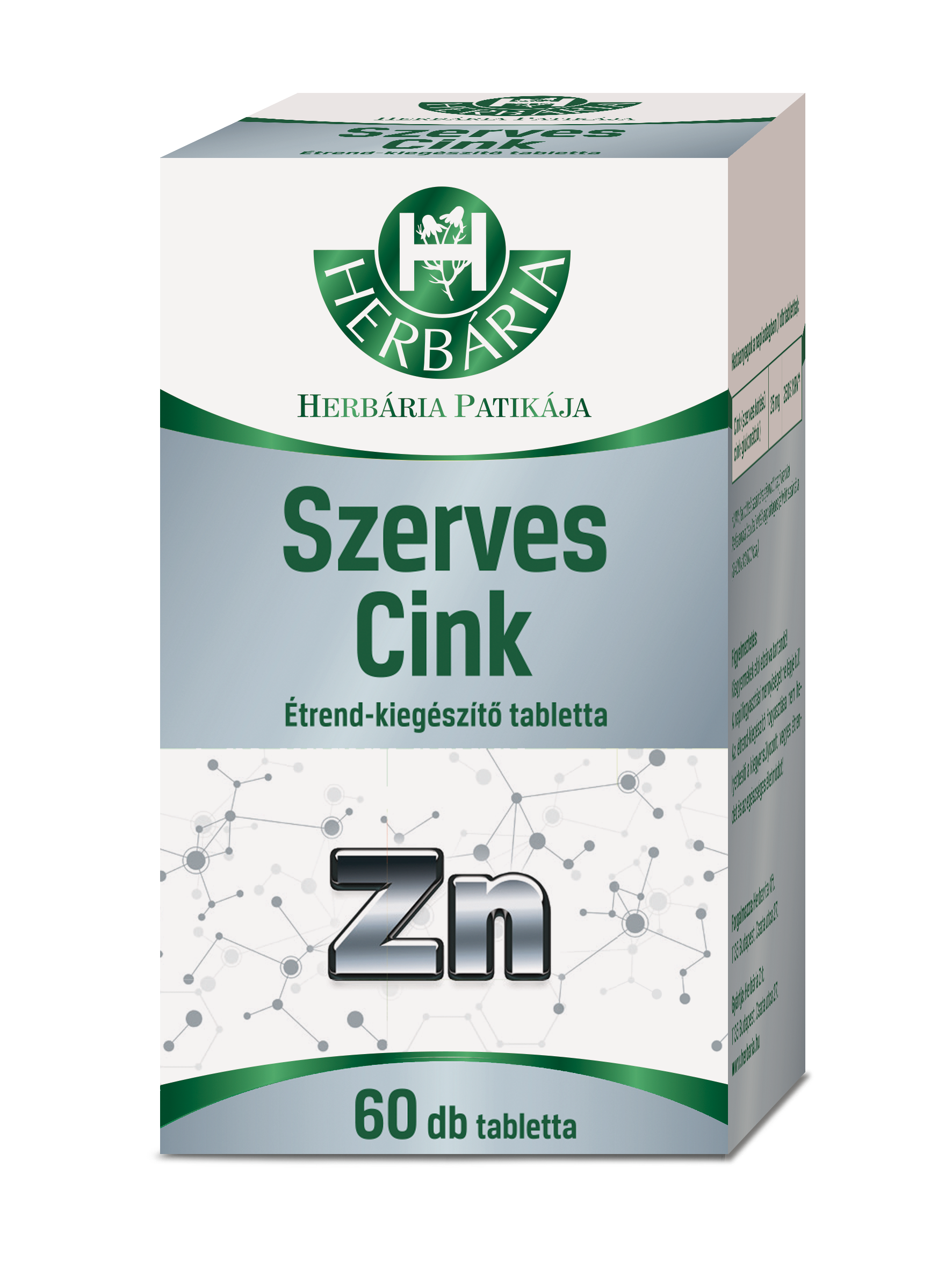 Herbária szerves cink étrend-kiegészítő tabletta 60 db