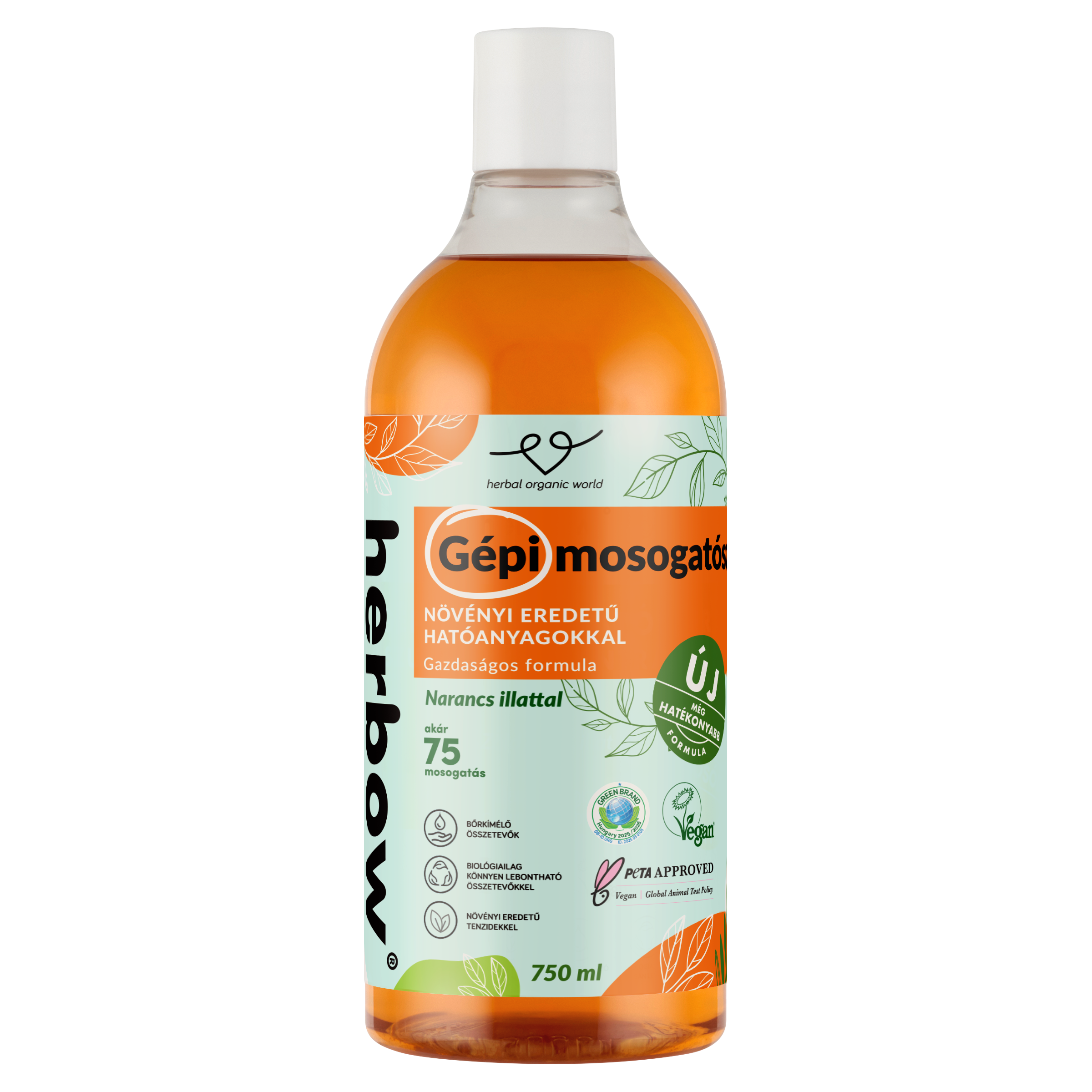 Herbow folyékony gépi mosógatószer orange illattal 750 ml