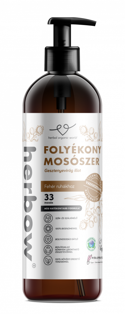Herbow folyékony mosószer vadgesztenye fehér ruhákhoz gesztenyevirág illattal 1000 ml
