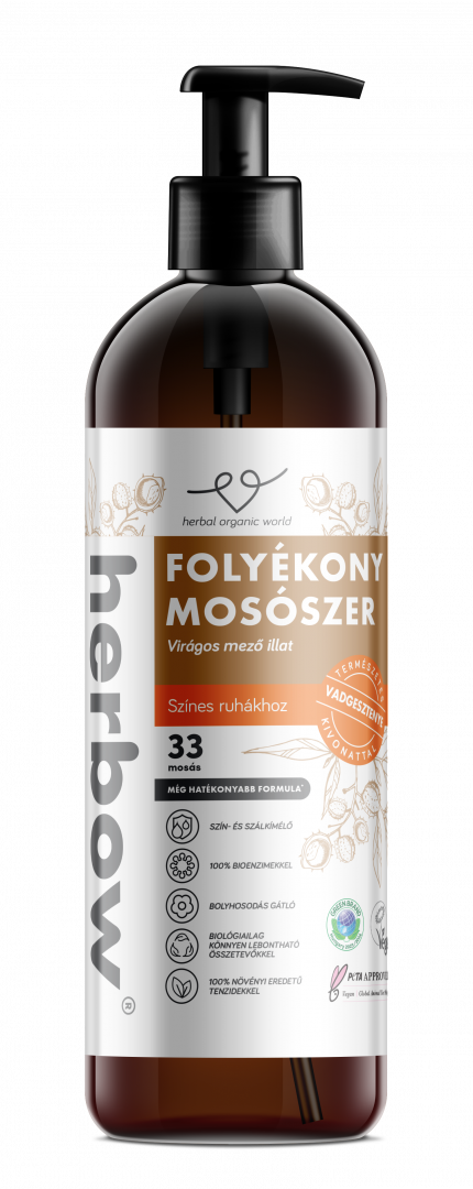 Herbow folyékony mosószer vadgesztenye színes ruhákhoz virágos mező illattal 1000 ml