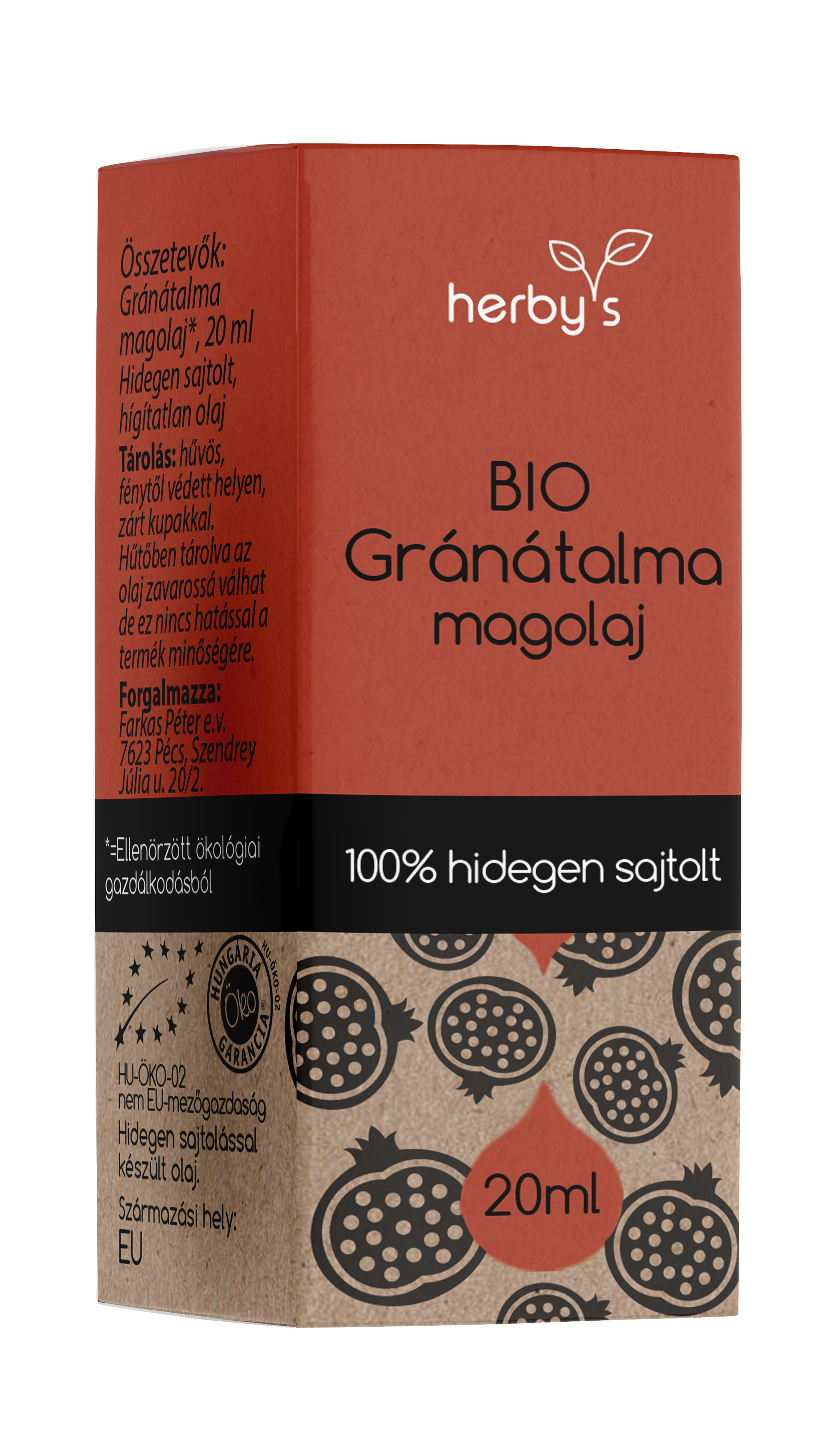 Herbys bio gránátalma magolaj hidegen sajtolt 20 ml