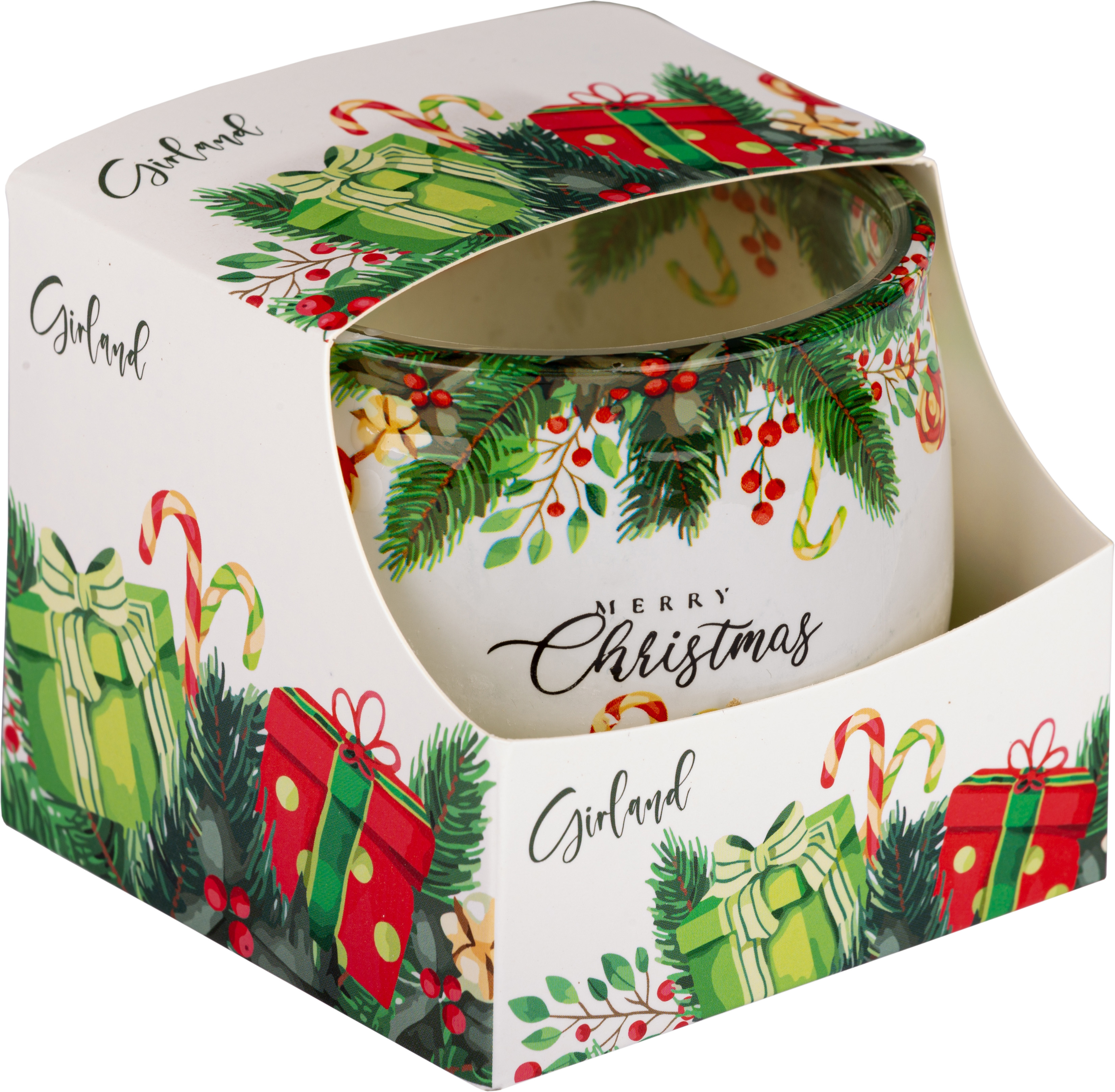 Illatmécses üvegpohárban girland 1db