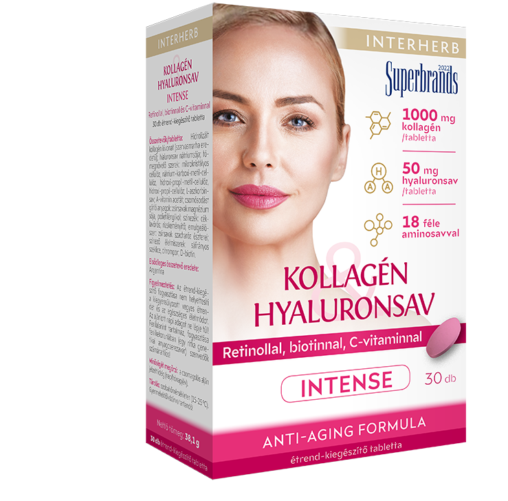 Interherb kollagén és hyaluronsav szépségformula intense tabletta 30 db