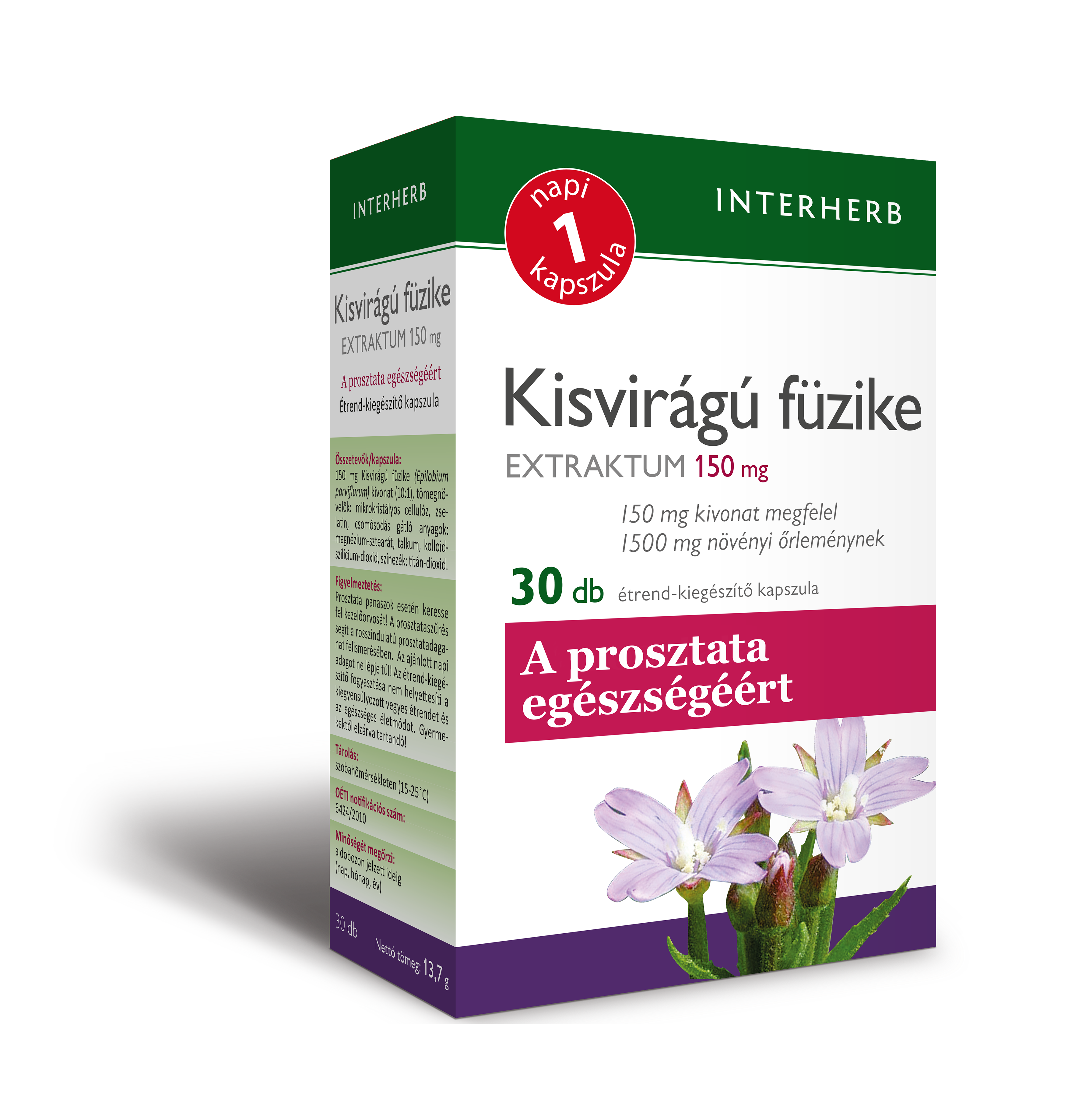 Interherb napi1 kisvirágú füzike extraktum kapszula 30 db
