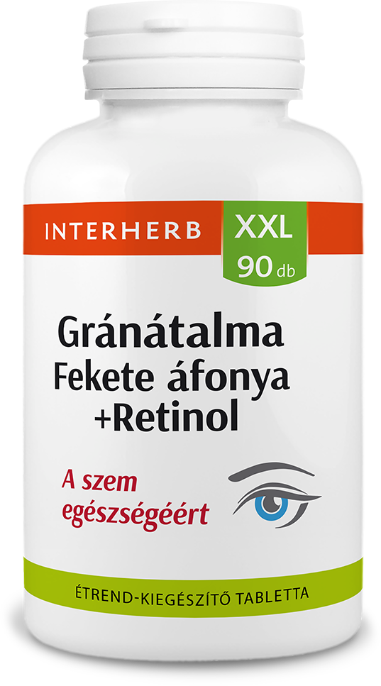 Interherb xxl gránátalma és fekete áfonya+retinol tabletta 90 b