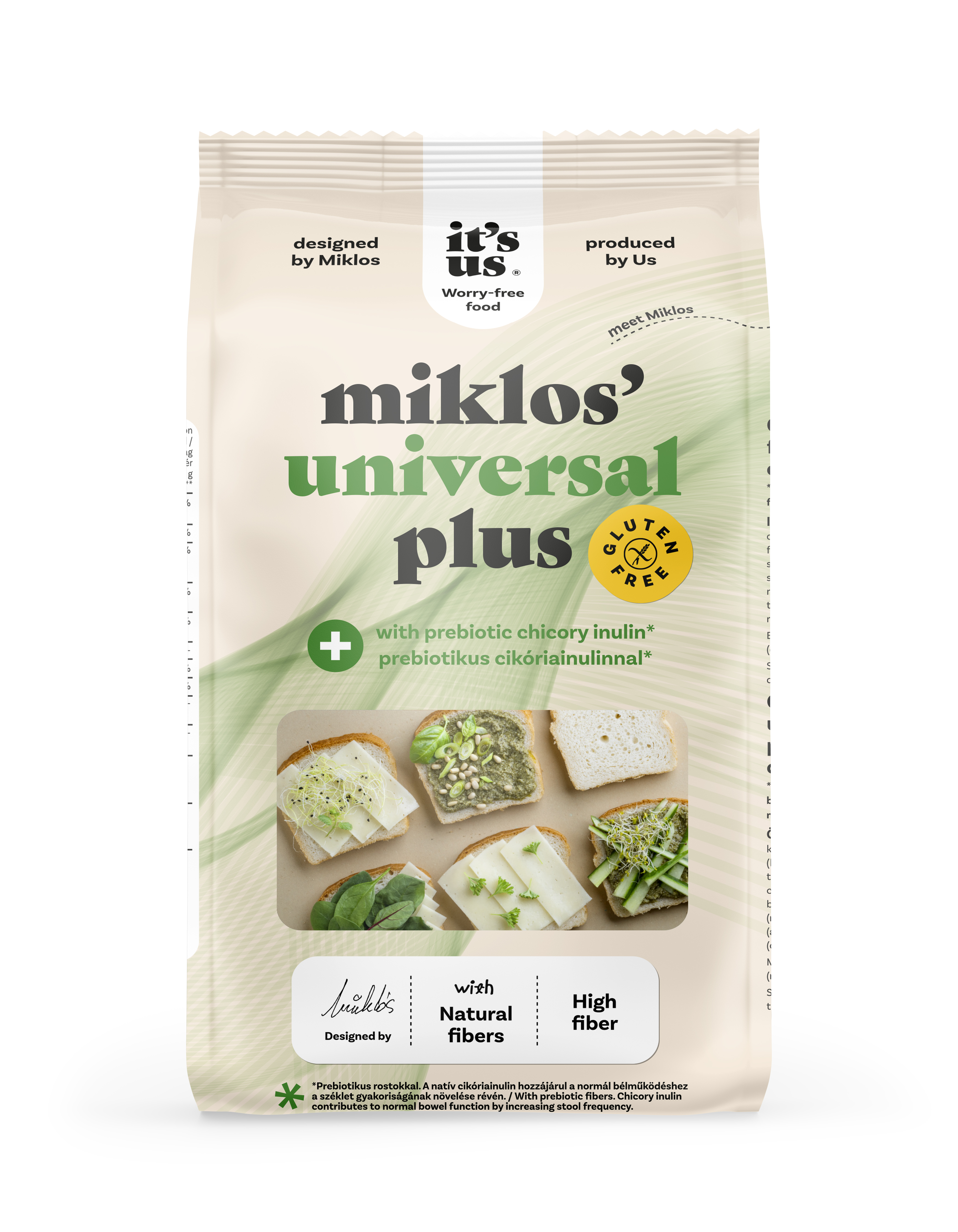 It`s us miklos` universal mix plus prebiotikus cikória inulinnal lisztkeverék 1000 g