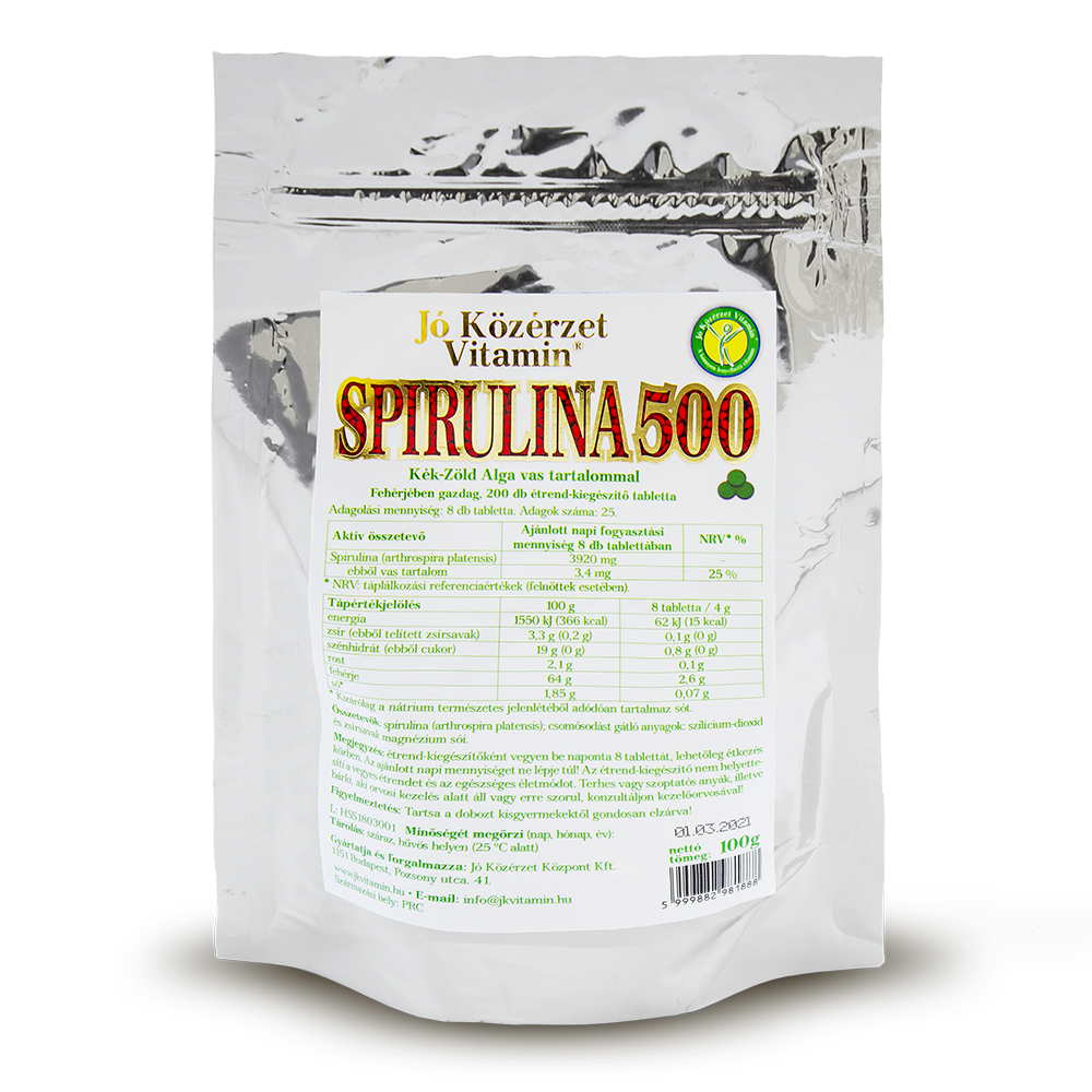 Jó Közérzet spirulina 500 kék-zöld alga 200 db
