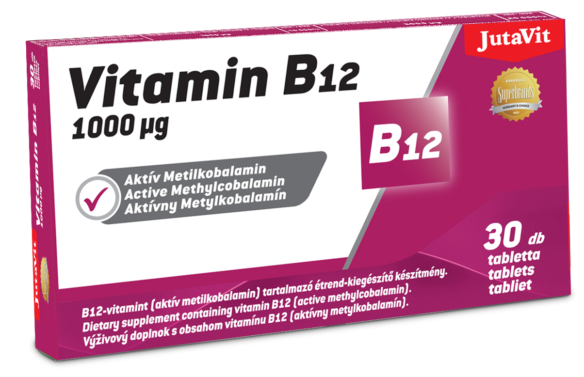 Jutavit b12-vitamin 1000µg aktív metilkobalamin tabletta 30 db