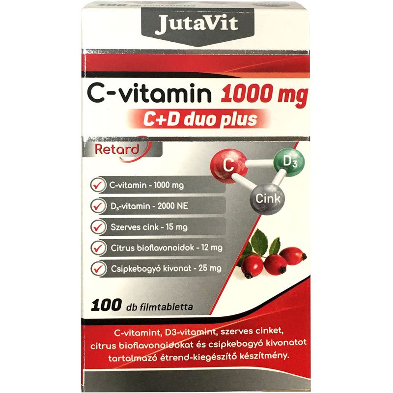 Jutavit c-vitamin 1000 C+D duo plus tabletta 100 db