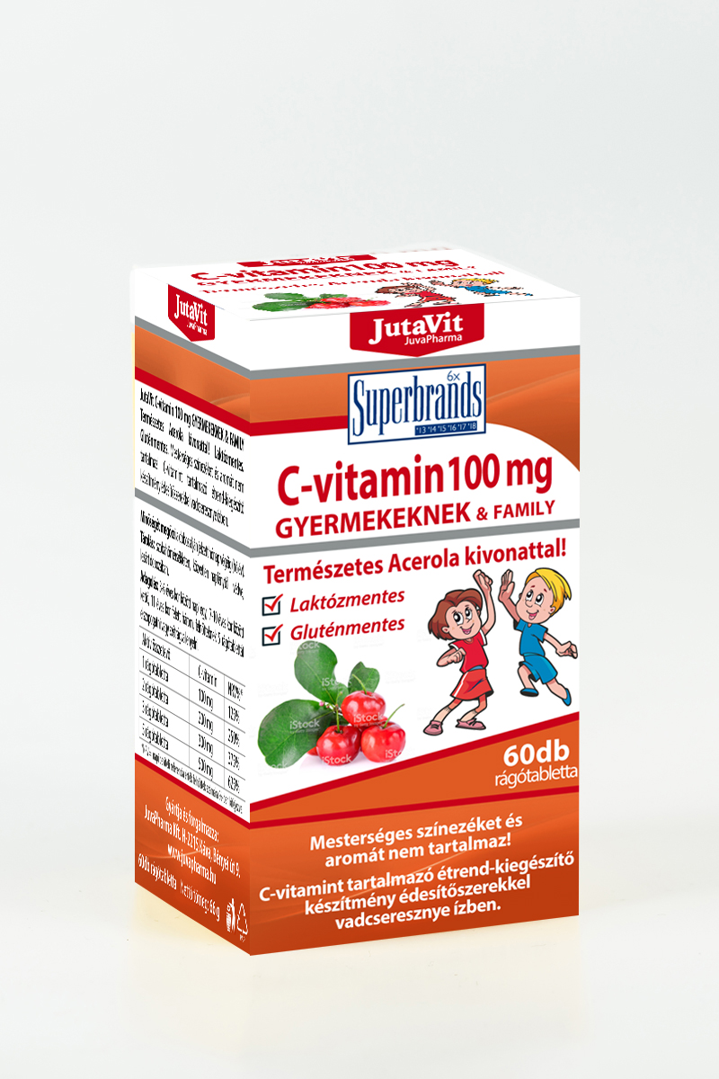 Jutavit c-vitamin 100mg gyerek és family acerola kivonattal 60 db Jutavit c-vitamin 100mg gyerek és family acerola kivonattal 60 db