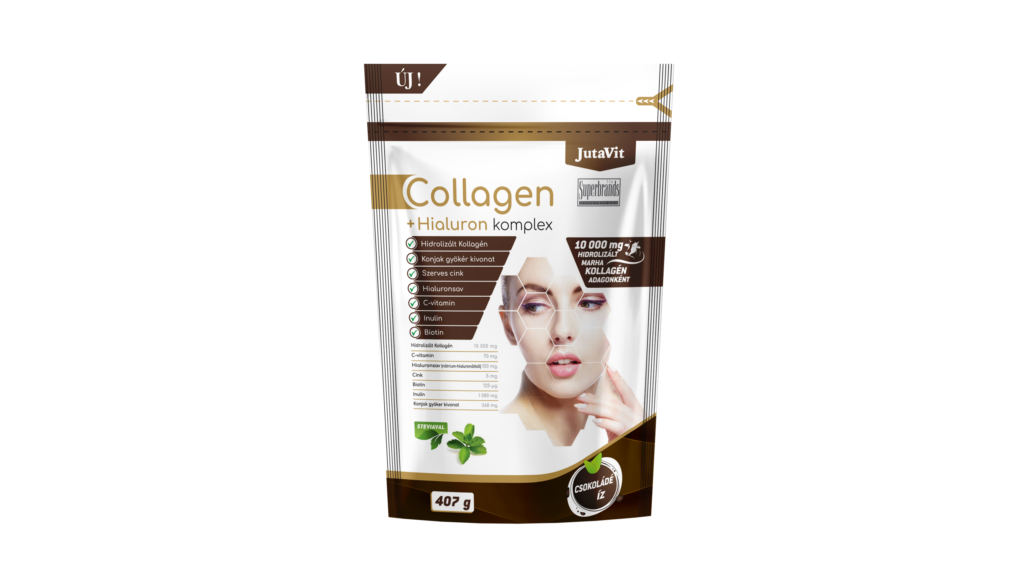 Jutavit collagen+hialuron komplex csokoládés kollagén por 407 g