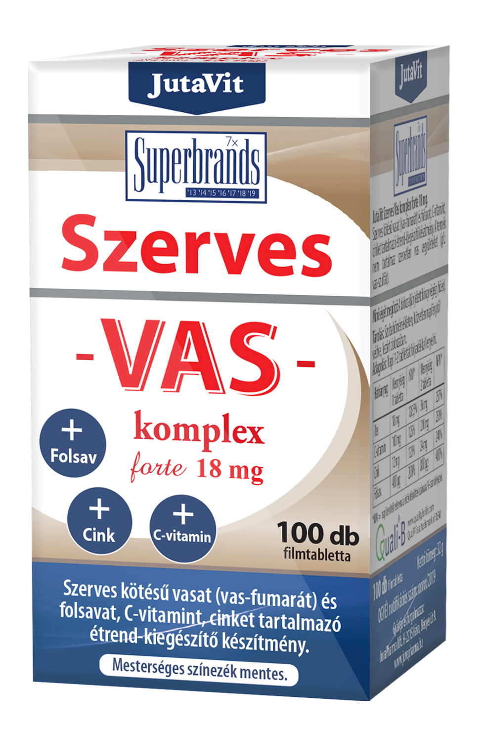 Jutavit szerves vas komplex forte 18 mg 100 db