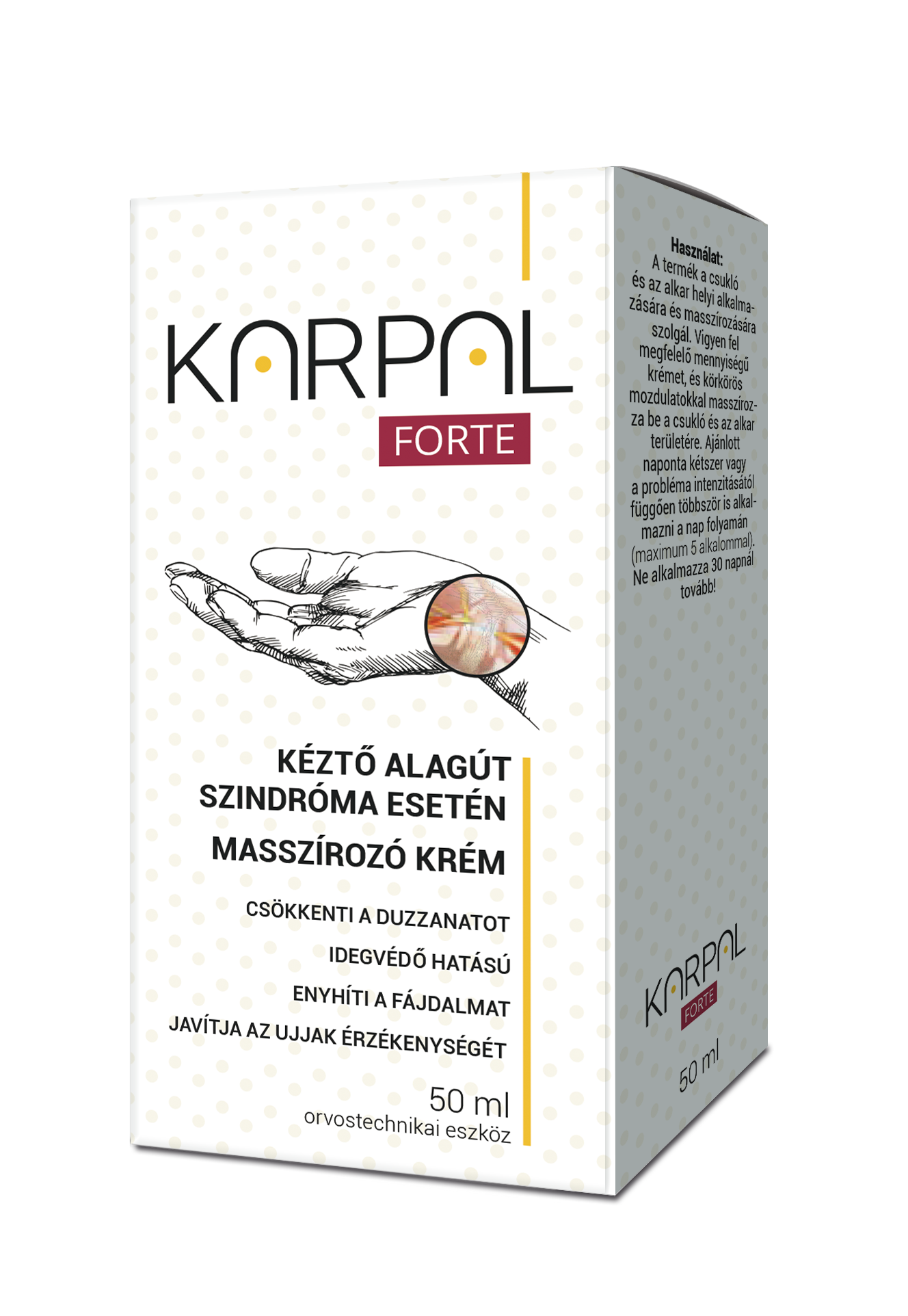 Karpal forte kéztő alagút szindróma masszírozó krém 50 ml