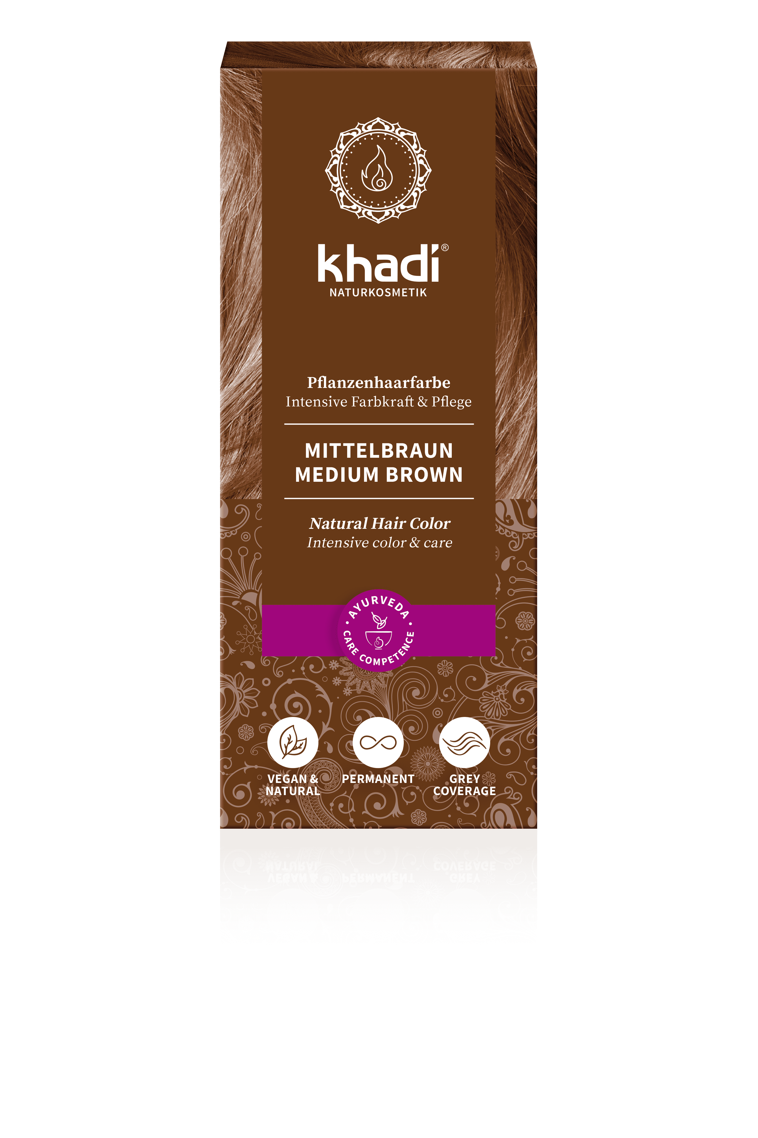 Khadi bio hajfesték por középbarna 100 g