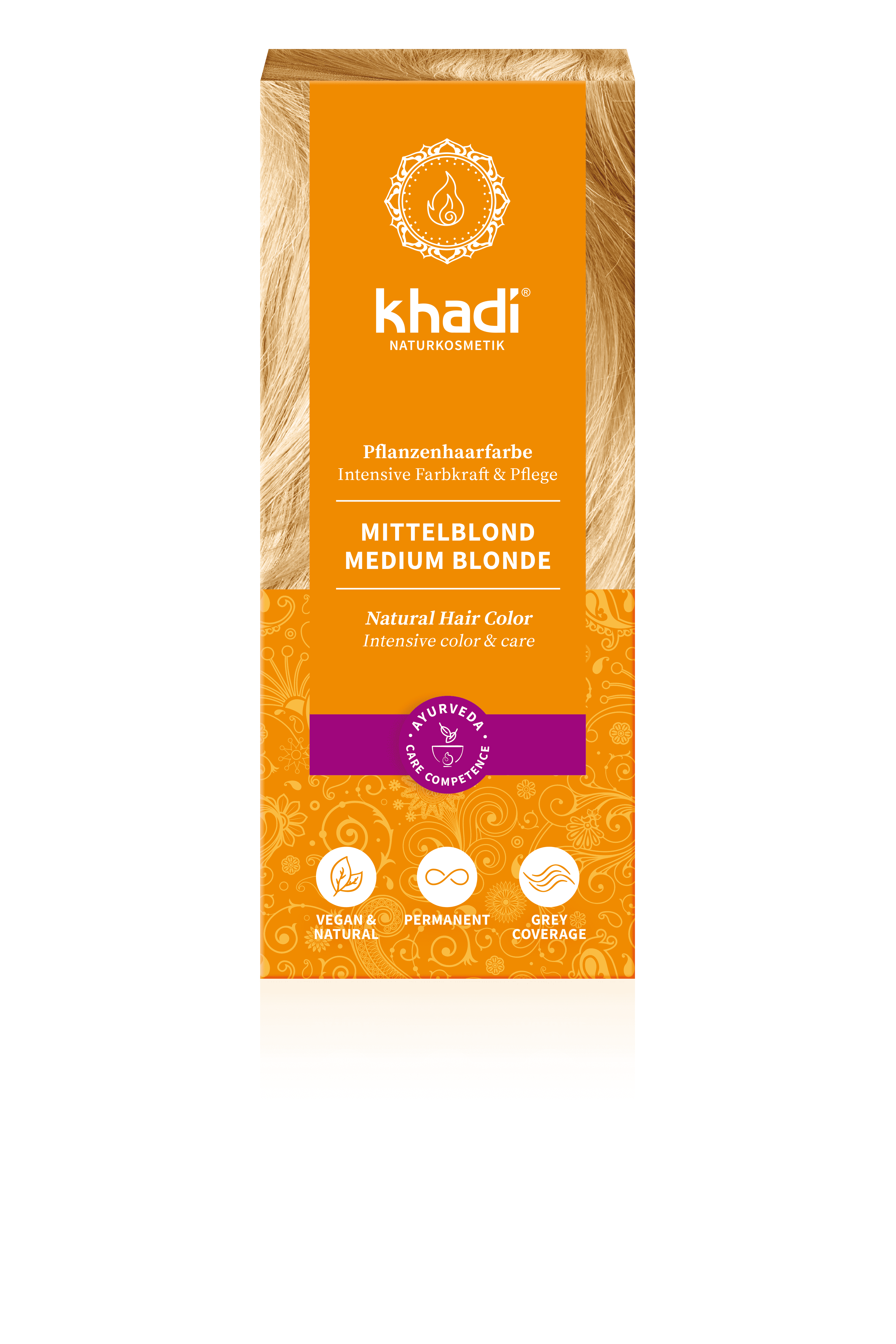 Khadi bio hajfesték por középszőke 100% 100 g
