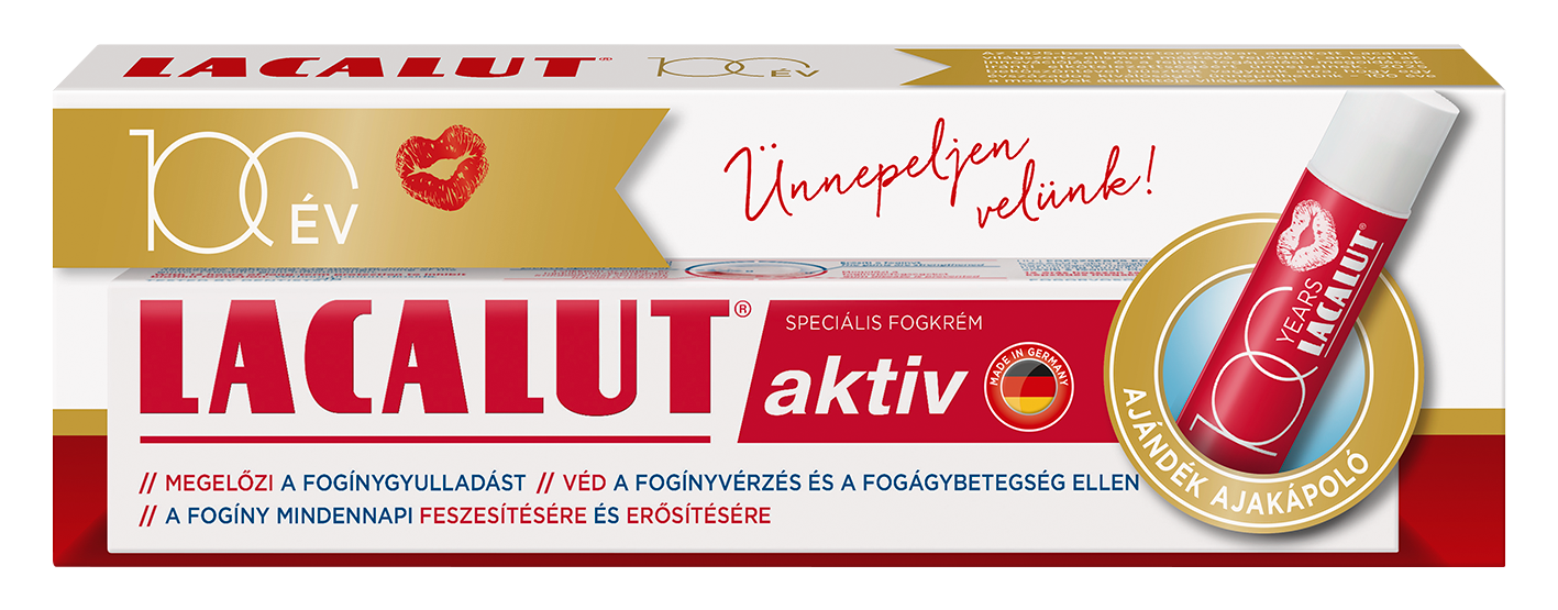 Lacalut aktiv fogkrém + lacalut ajakápoló 75 ml