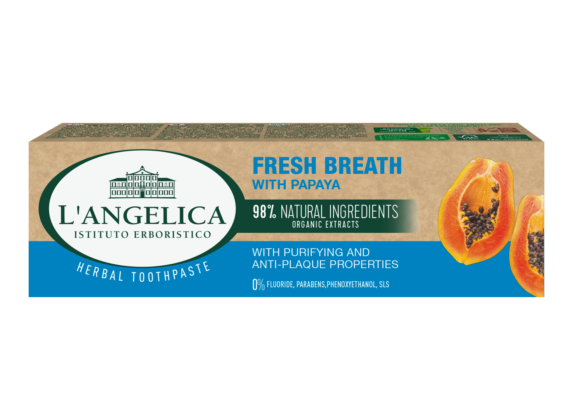 Langelica herbal fogkrém fresh breath papaya 75 ml
