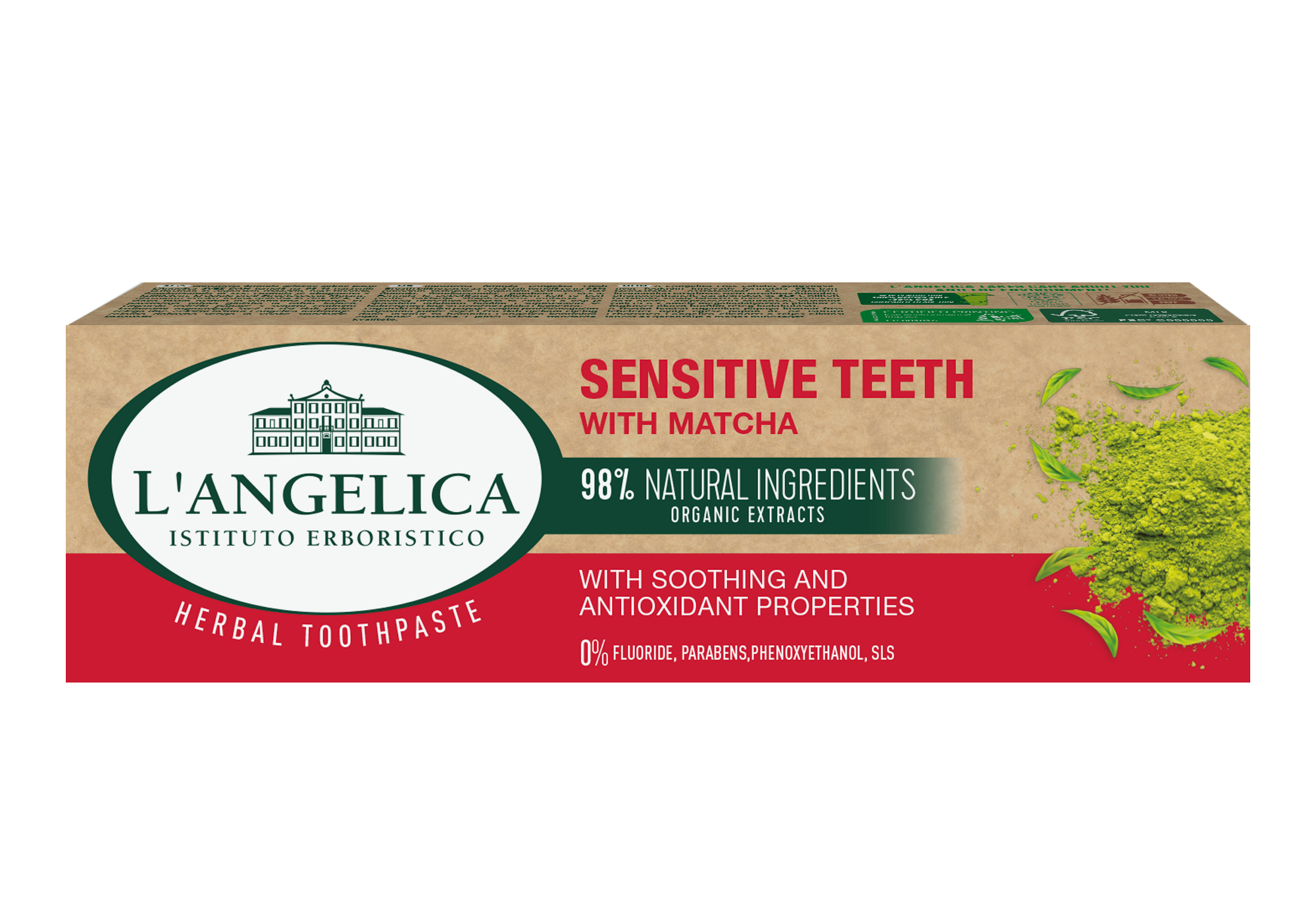 Langelica herbal fogkrém sensitive teeth matcha 75 ml
